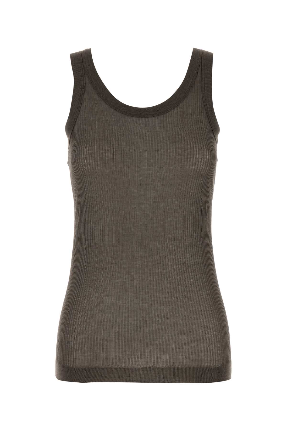 Lemaire Mud Viscose Blend Tank Top In Darkbrown