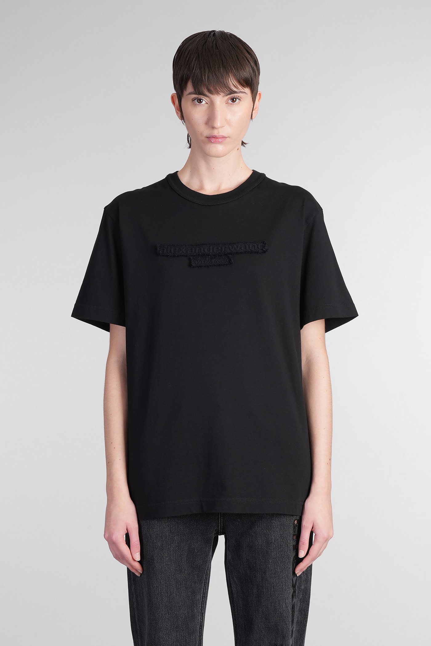 T-shirt In Black Cotton