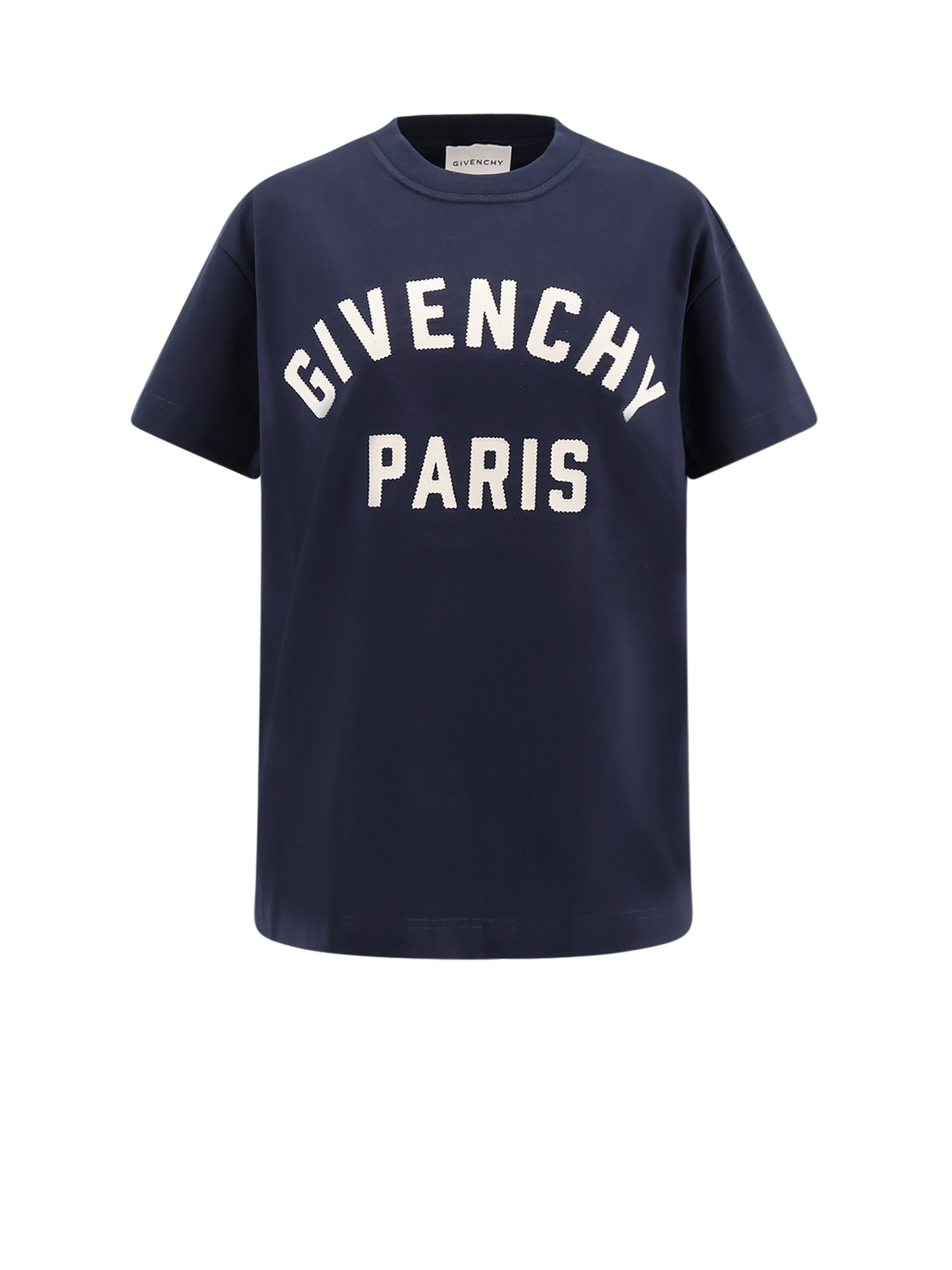 Givenchy Navy Blue Cotton Oversize T-shirt In Blue