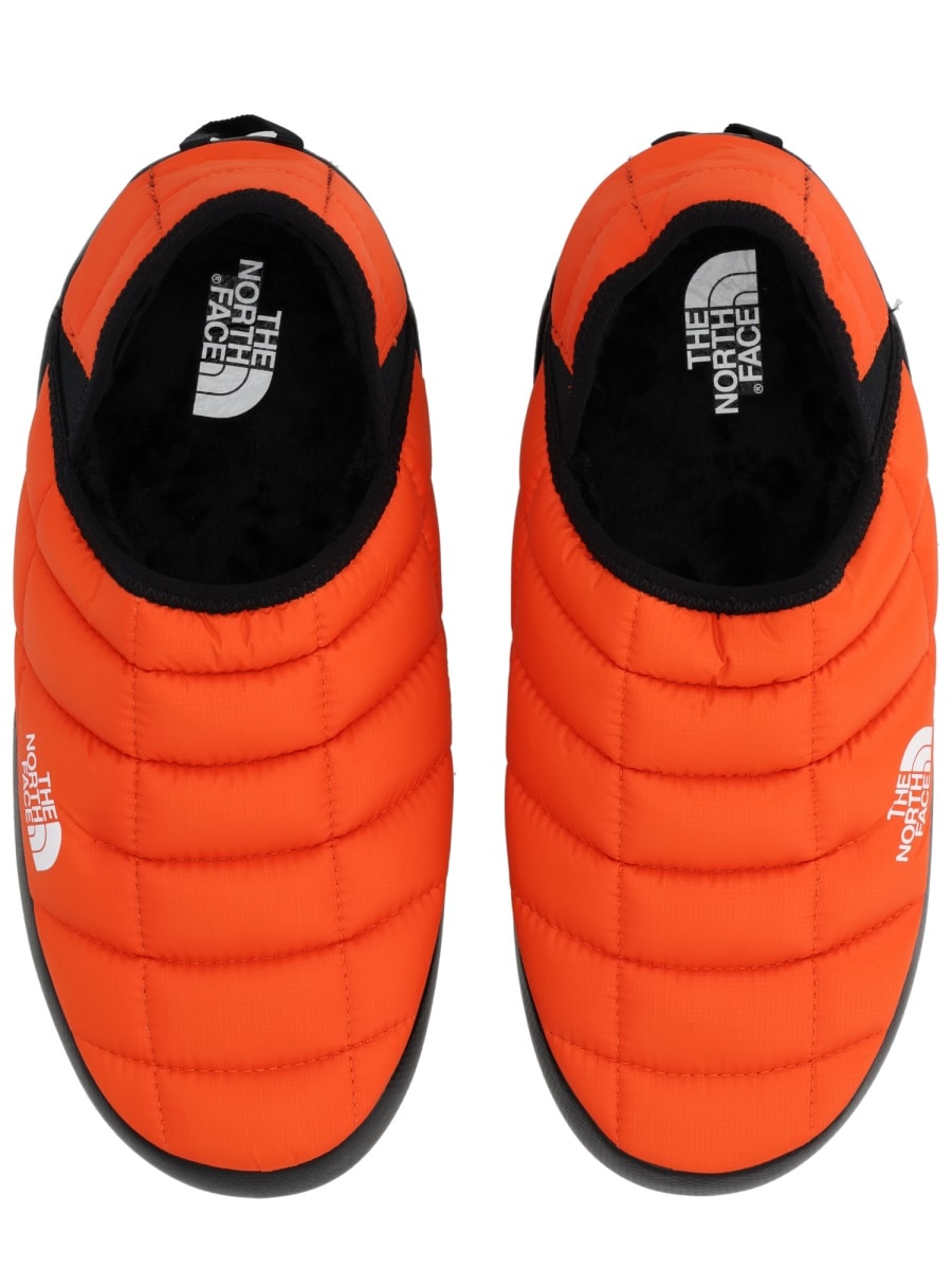 The North Face Quilted Round Toe Sneakers With Rubber Sole In Orange