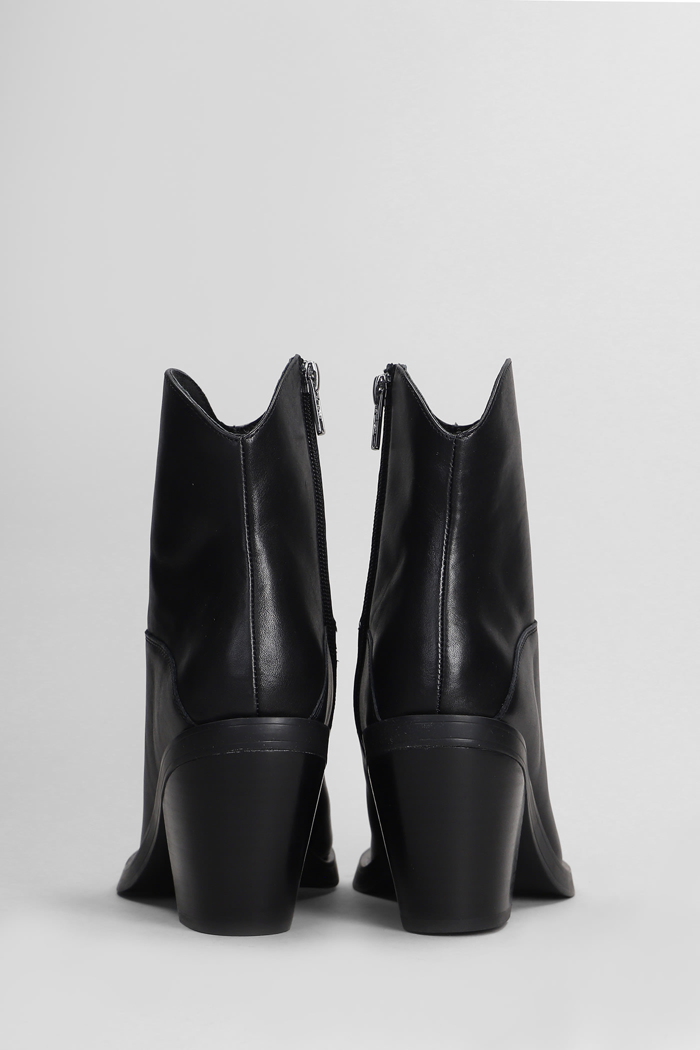 Shop Ash Judy Texan Ankle Boots In Black Leather