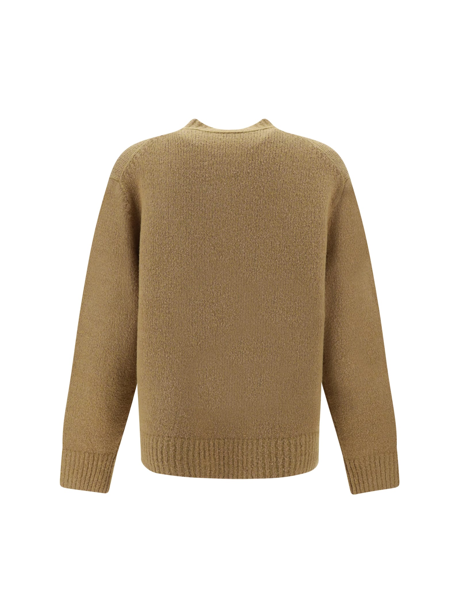 Acne Studios Crew-neck Sweater In Wool And Cotton In Brown