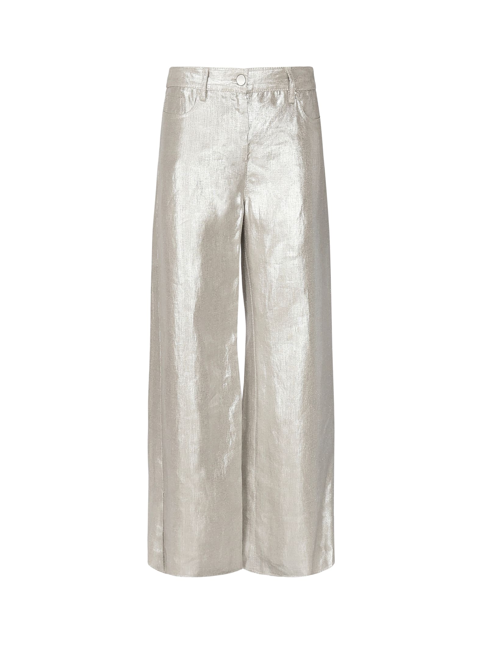 's Max Mara Malika Metallic Linen Wide-leg Pants