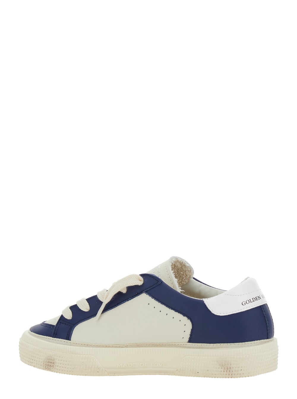 Golden Goose May With Double Quarter And Toe Leather Upper Star And Heel - Include Codice Gyf In Blu