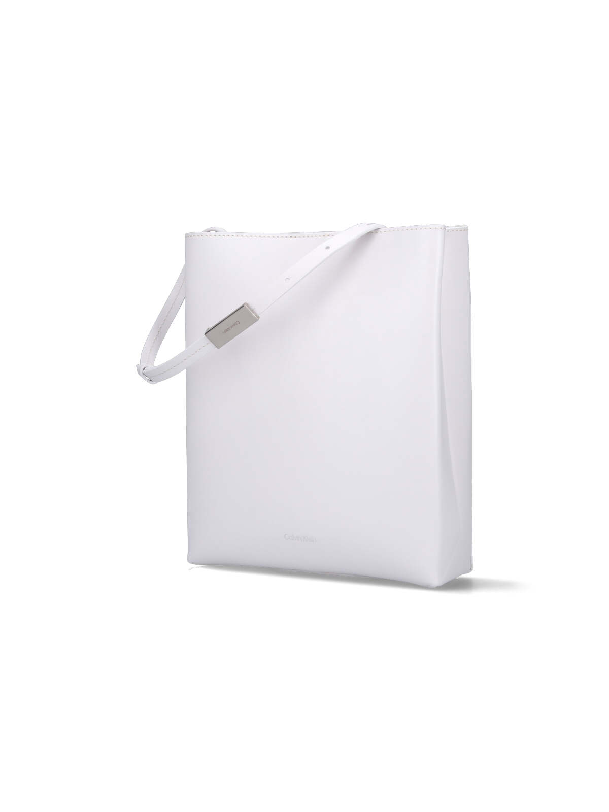 Shop Calvin Klein Logo Crossbody Bag In White