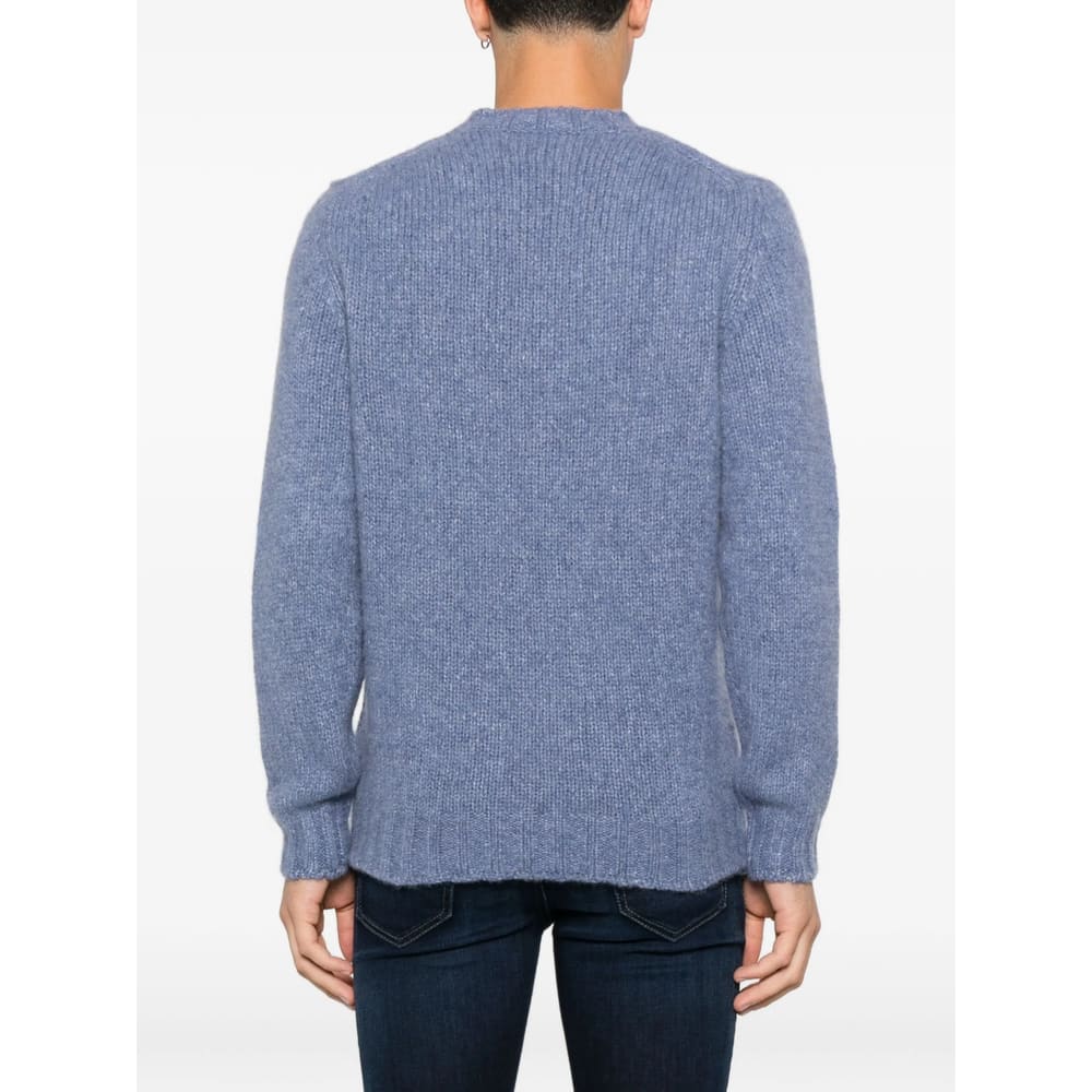 Fedeli Ribbed Crew-neck Sweater In Blue