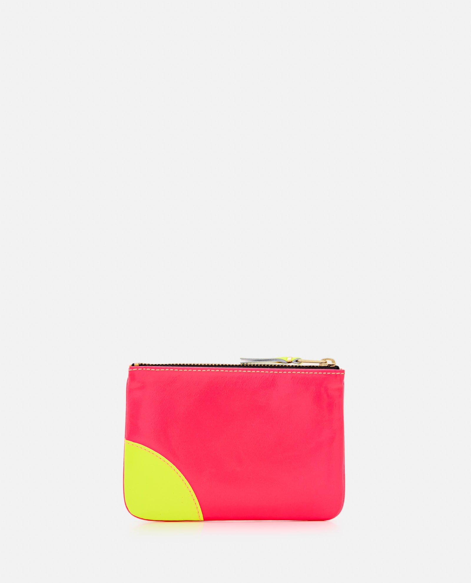 Shop Comme Des Garçons Play Super Fluo Leather Line Wallet In Orange