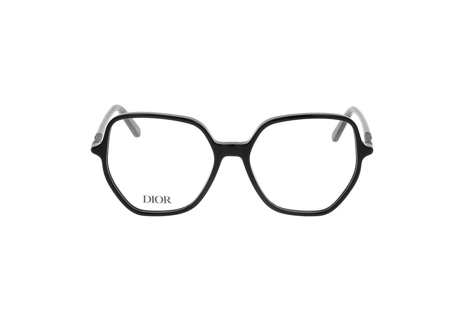 Shop Dior Geometric Frame Glasses In 1100