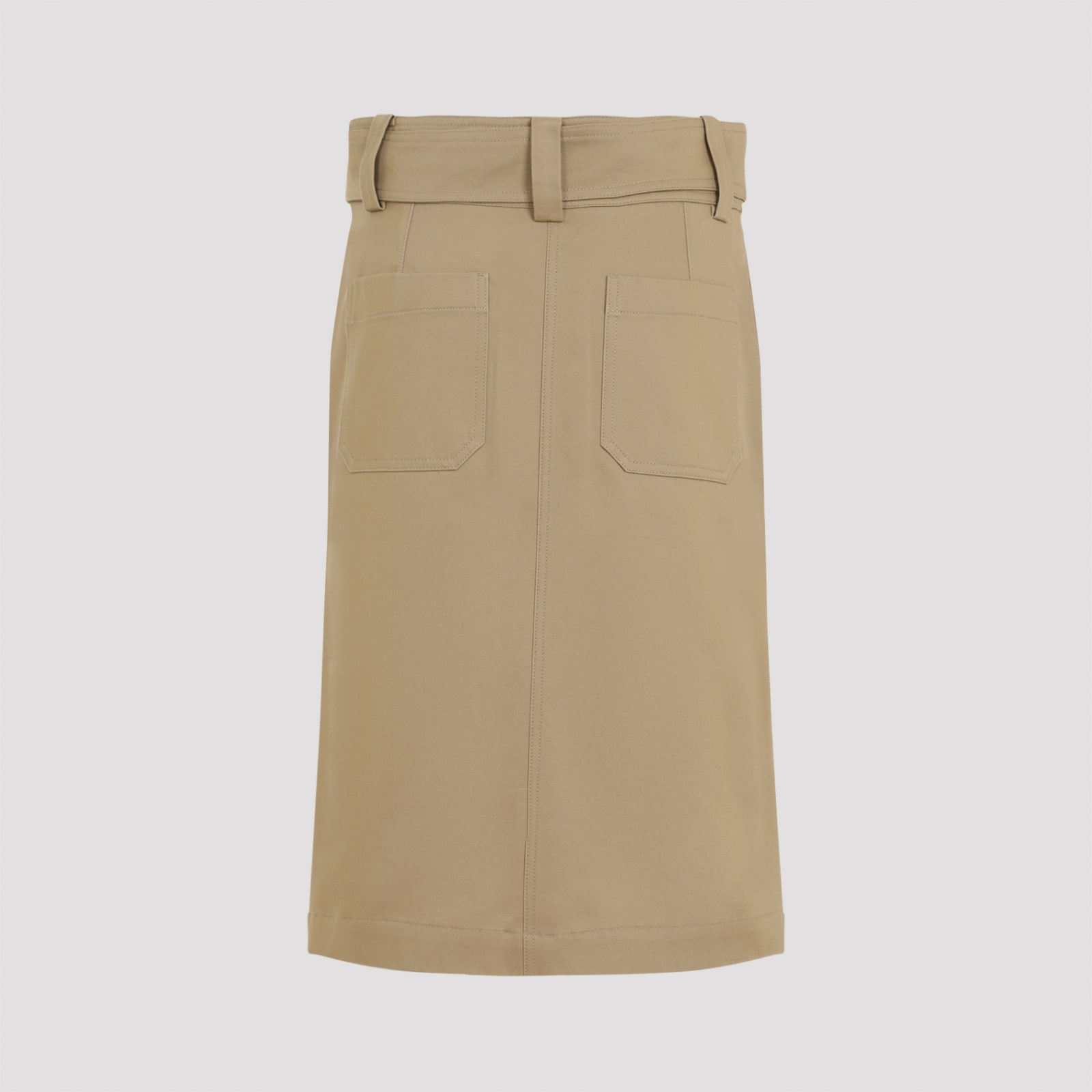 Shop Chloé Cargo Midi Skirt In D Past Khaki