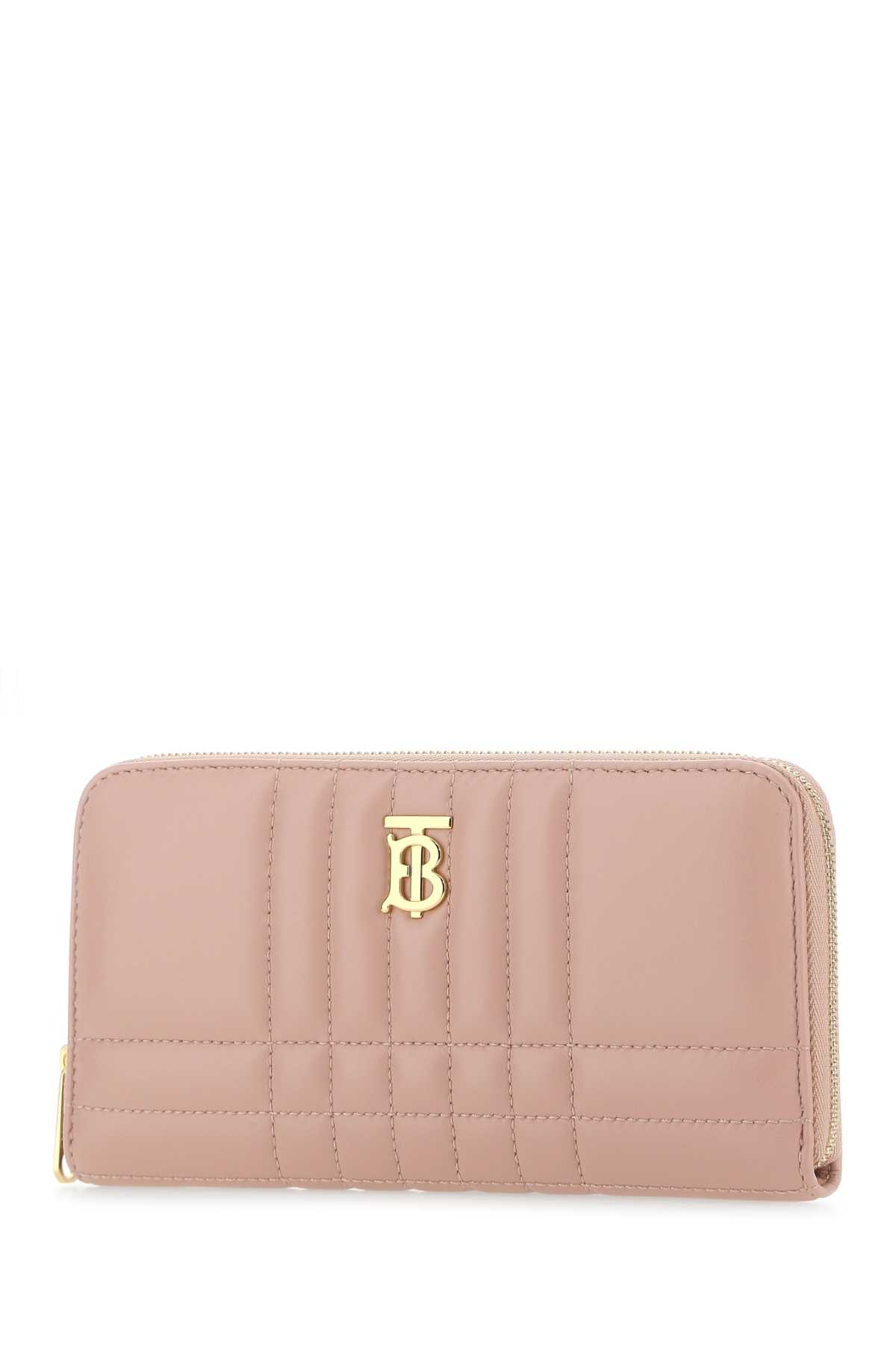 Shop Burberry Pink Nappa Leather Lola Wallet In A3661