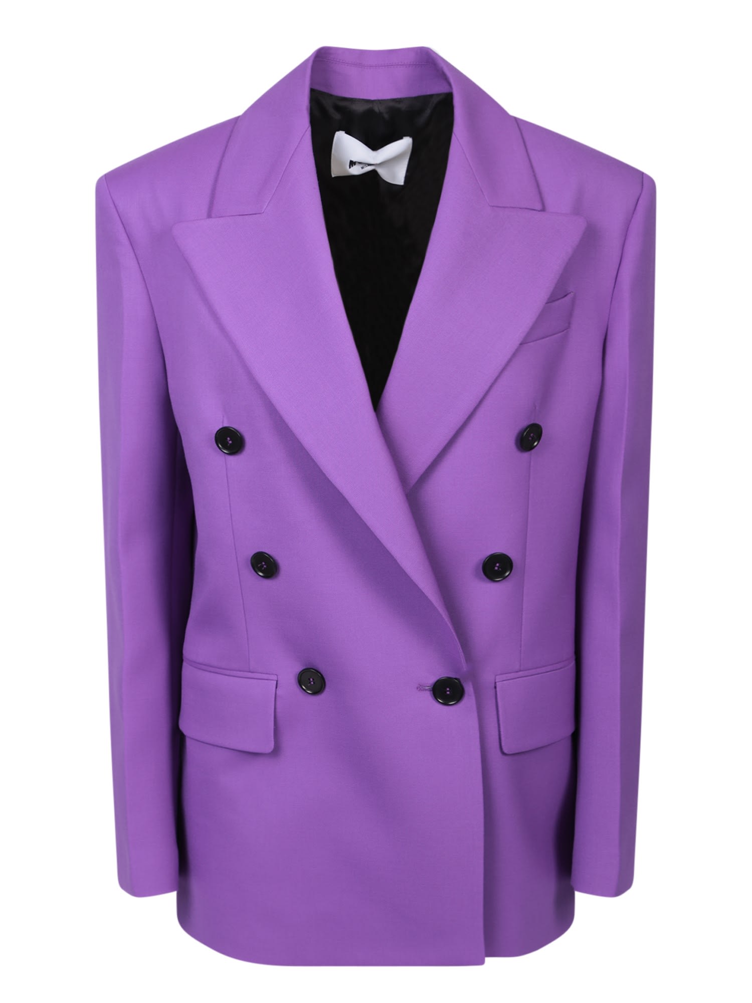 Shop Msgm Double-breasted Purple Jacket