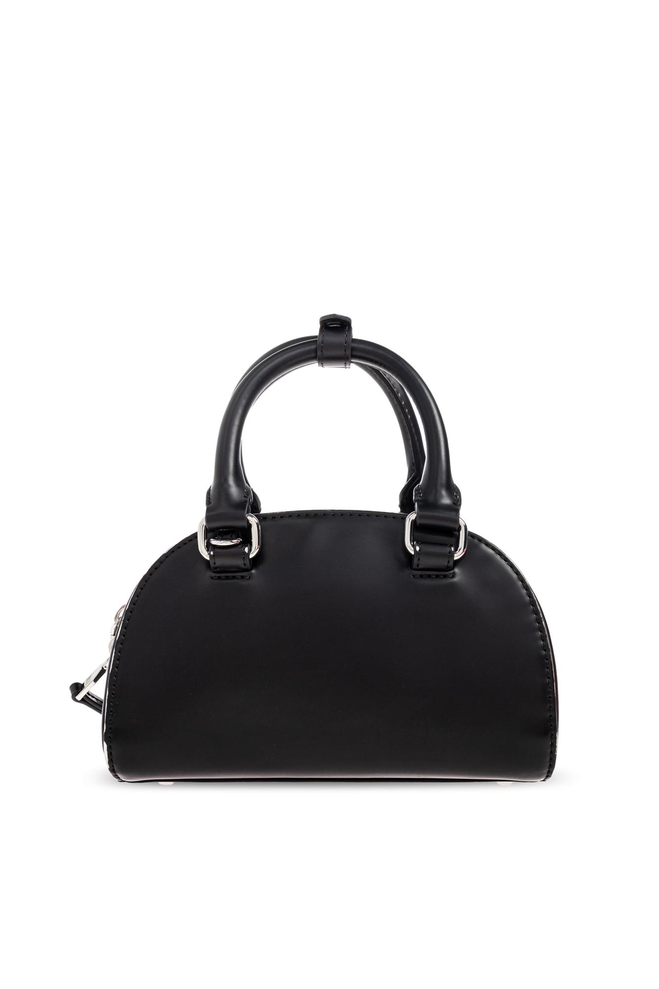 Diesel Womens T8013 1dr Dome Leather Cross-body Bag In Black