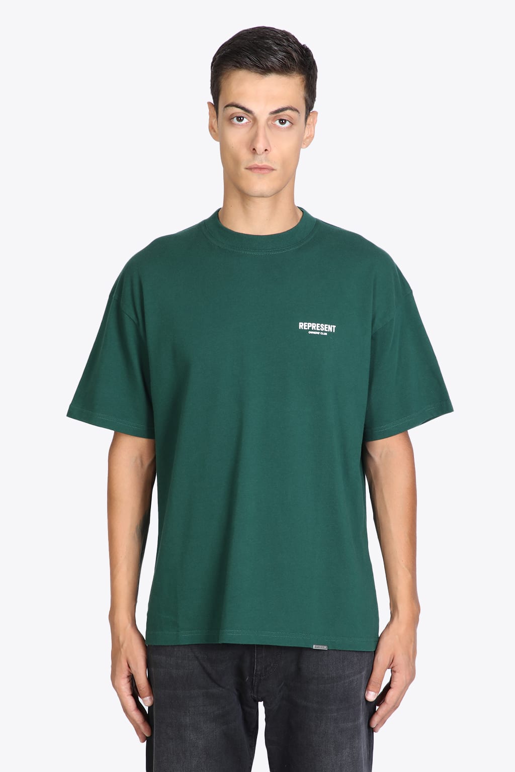 Represent Owners Club T-shirt Green cotton t-shirt with chest logo - Owners club t-shirt
