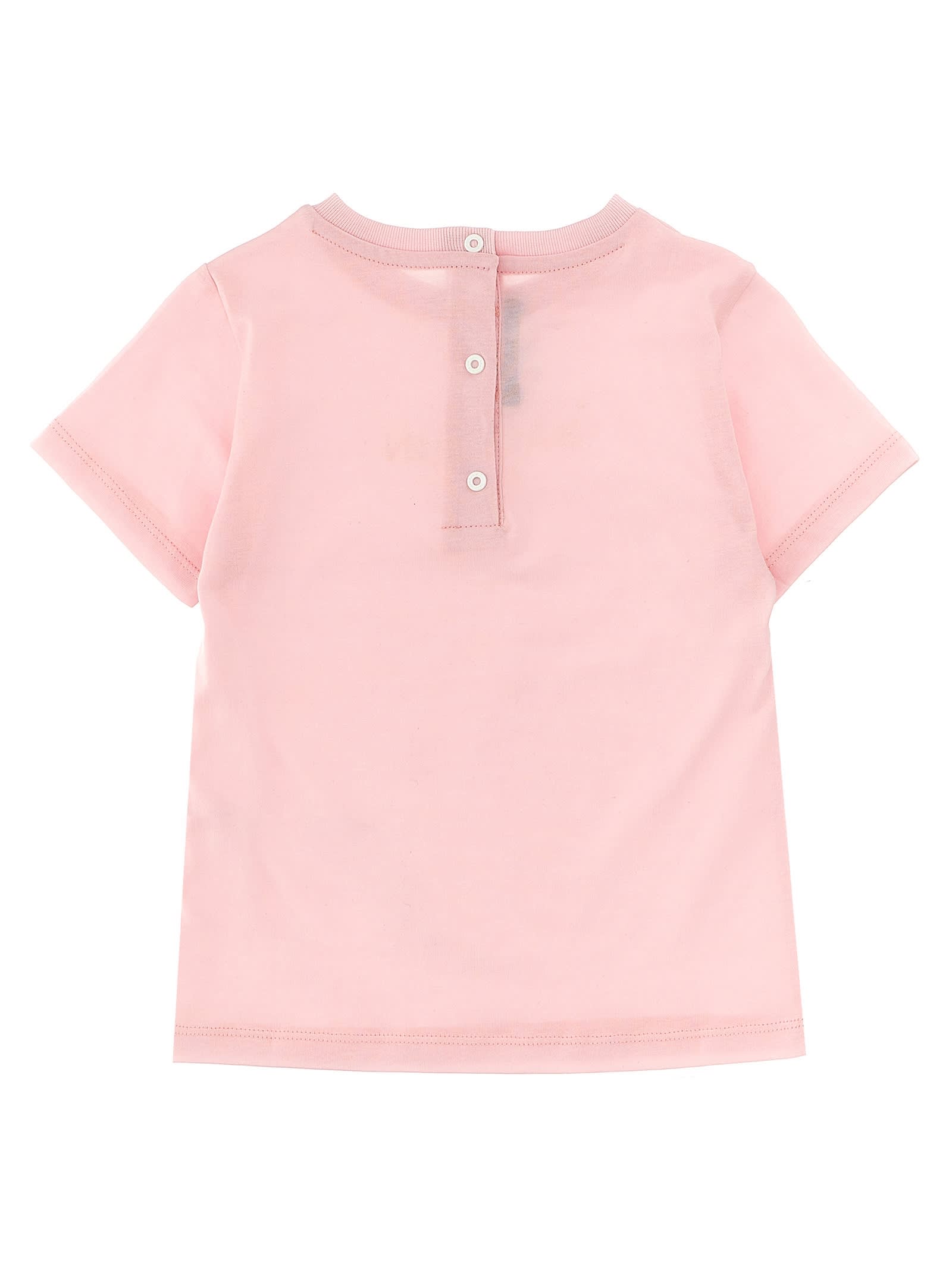 Shop Balmain Logo Embroidery T-shirt In Pink