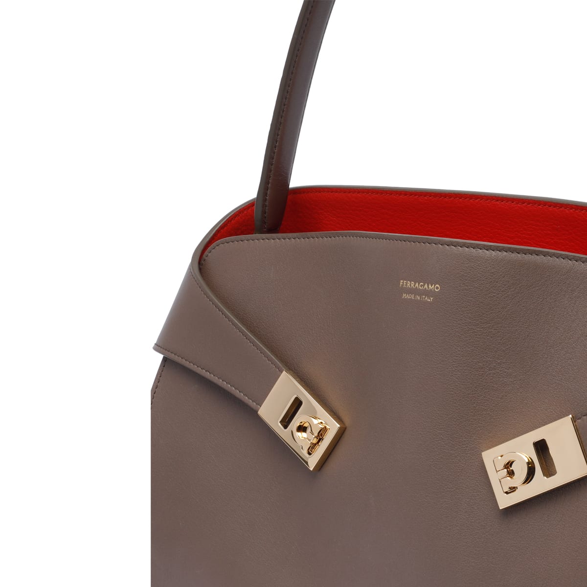 Ferragamo Structured Silhouette Shoulder Bag With Top Handle