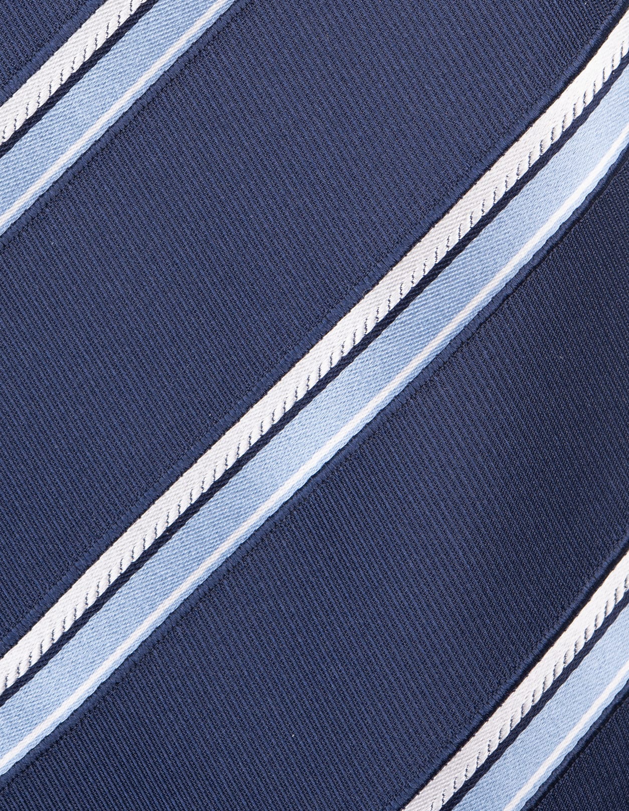 KITON BLUE TIE WITH STRIPED PATTERN 