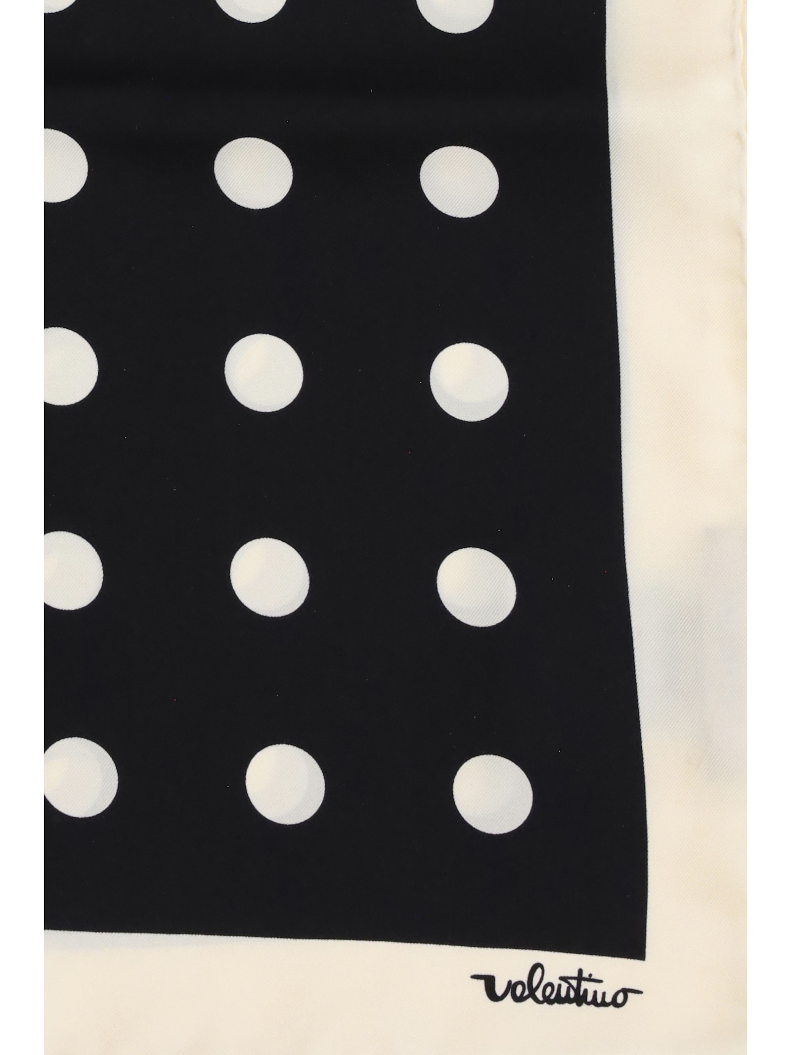 Valentino Polka Dot Printed Scarf In Blue