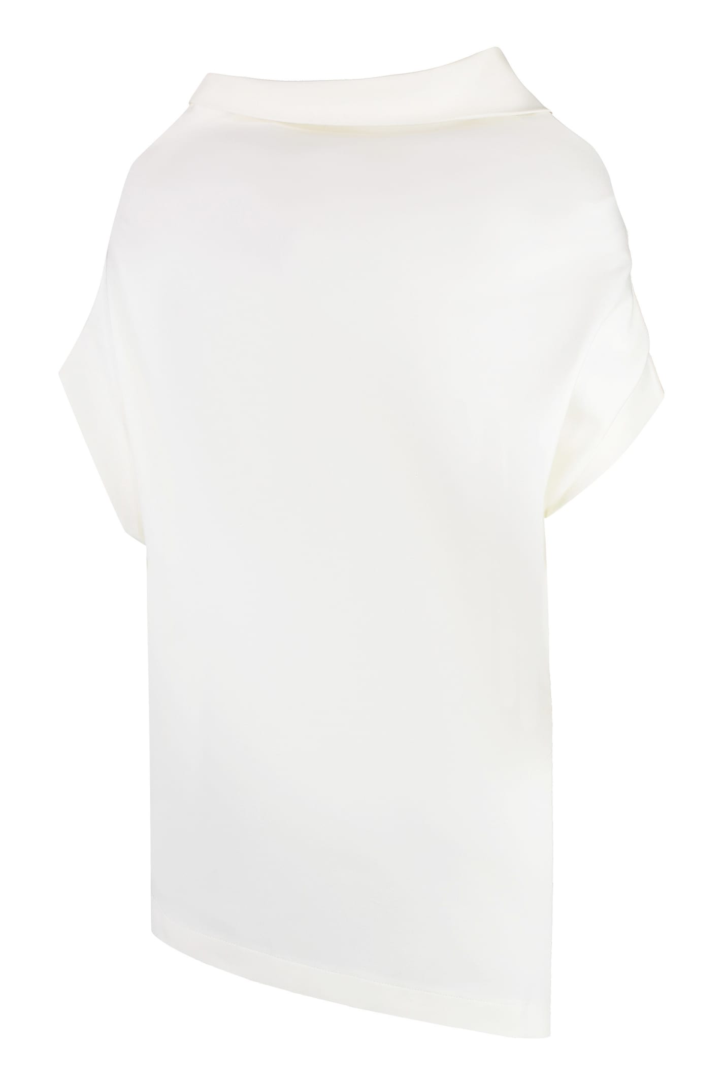 Shop Fabiana Filippi Pleated Jersey Blouse In White