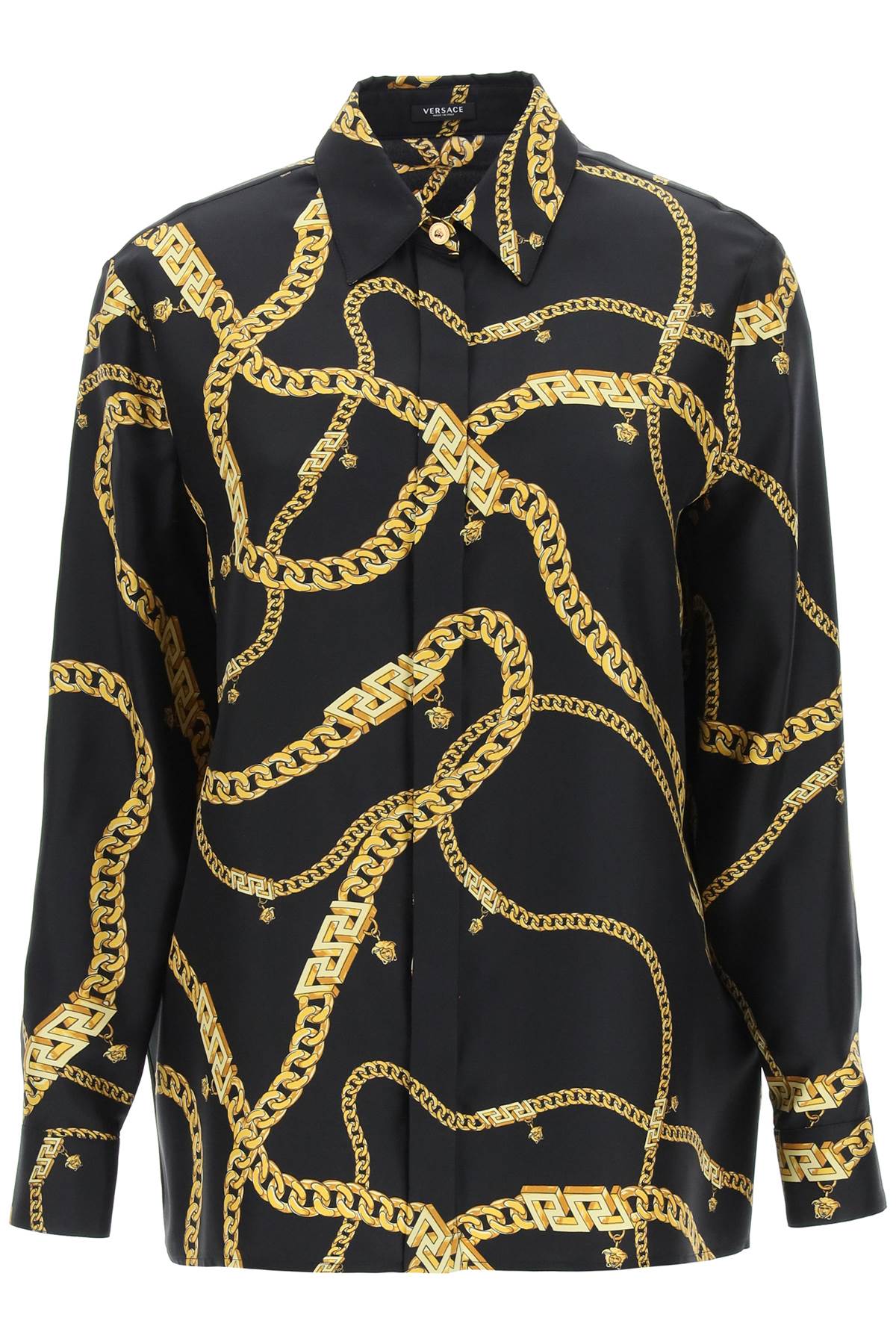 Versace Chain Print Silk Shirt