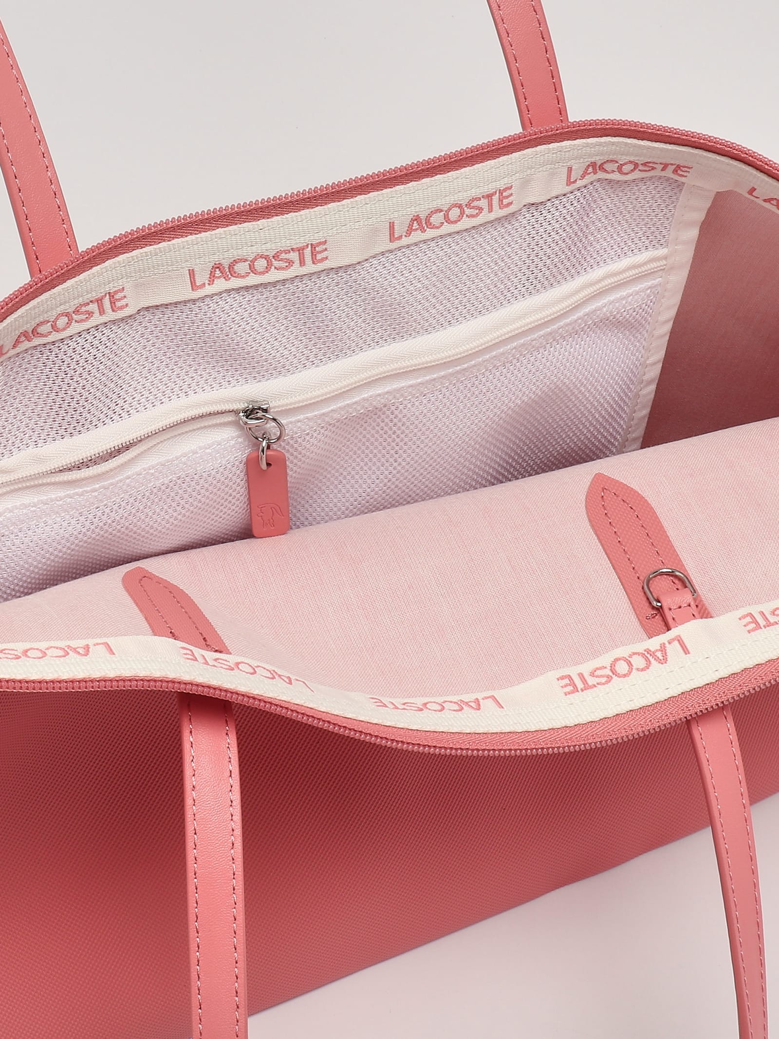 Shop Lacoste Pvc Shopping Bag In Rosa Carico