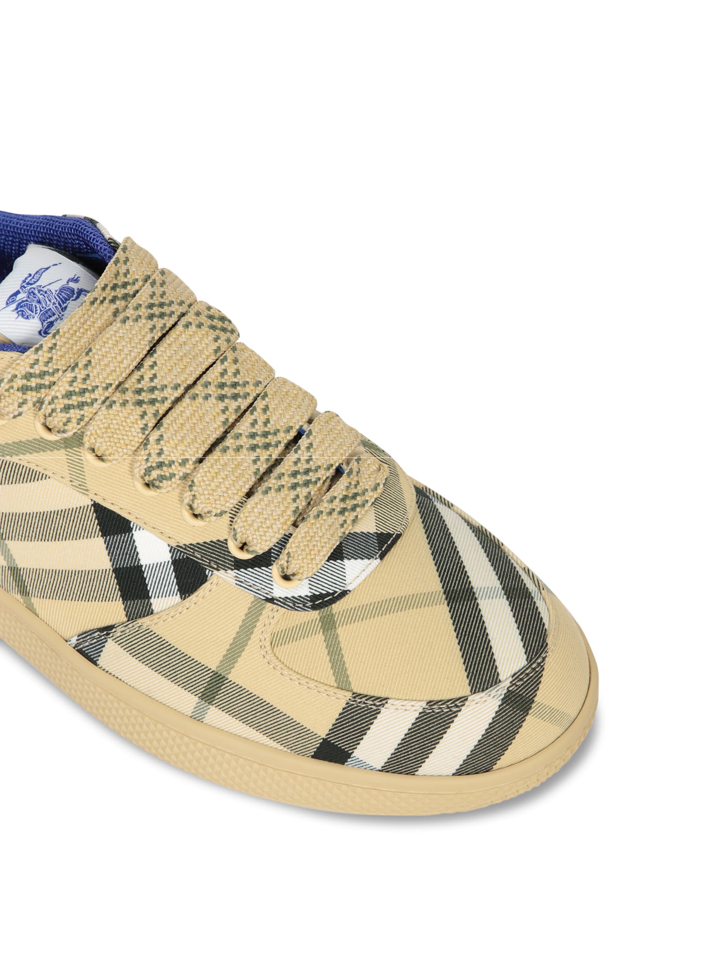 Shop Burberry Seasonal Check Beige Sneakers