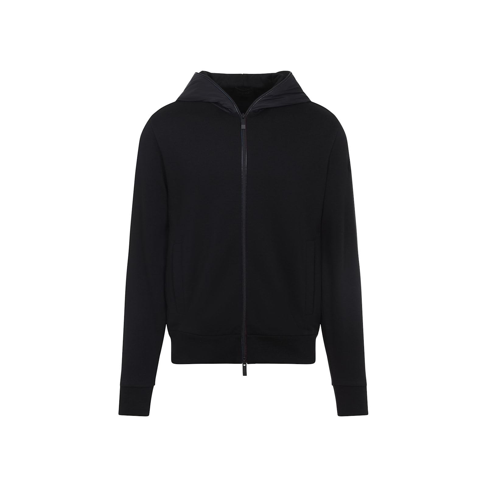 Moncler Zip-up Hooded Sweatshirt In Black