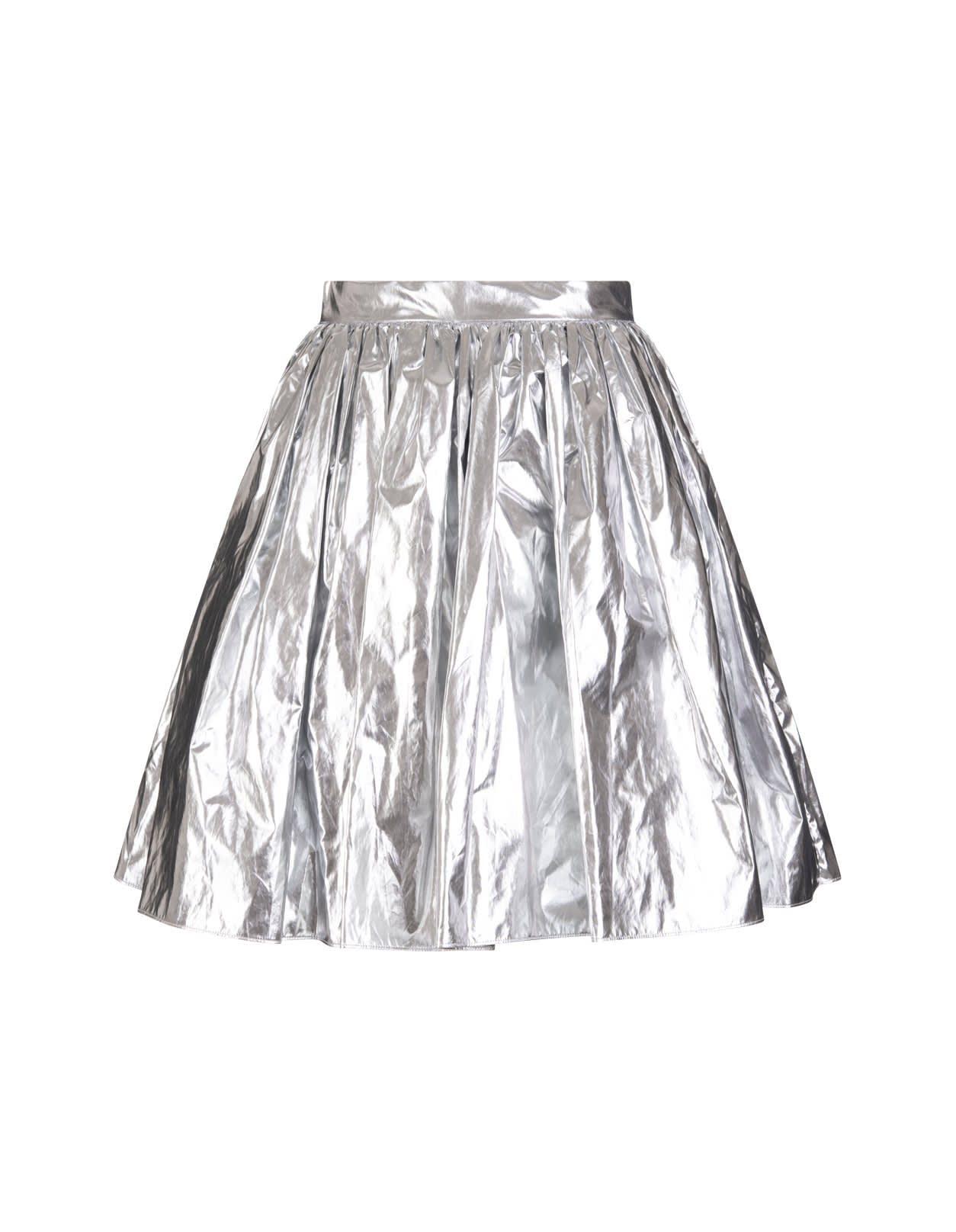 Alexander McQueen Woman Silver Metallic Curled Mini Skirt