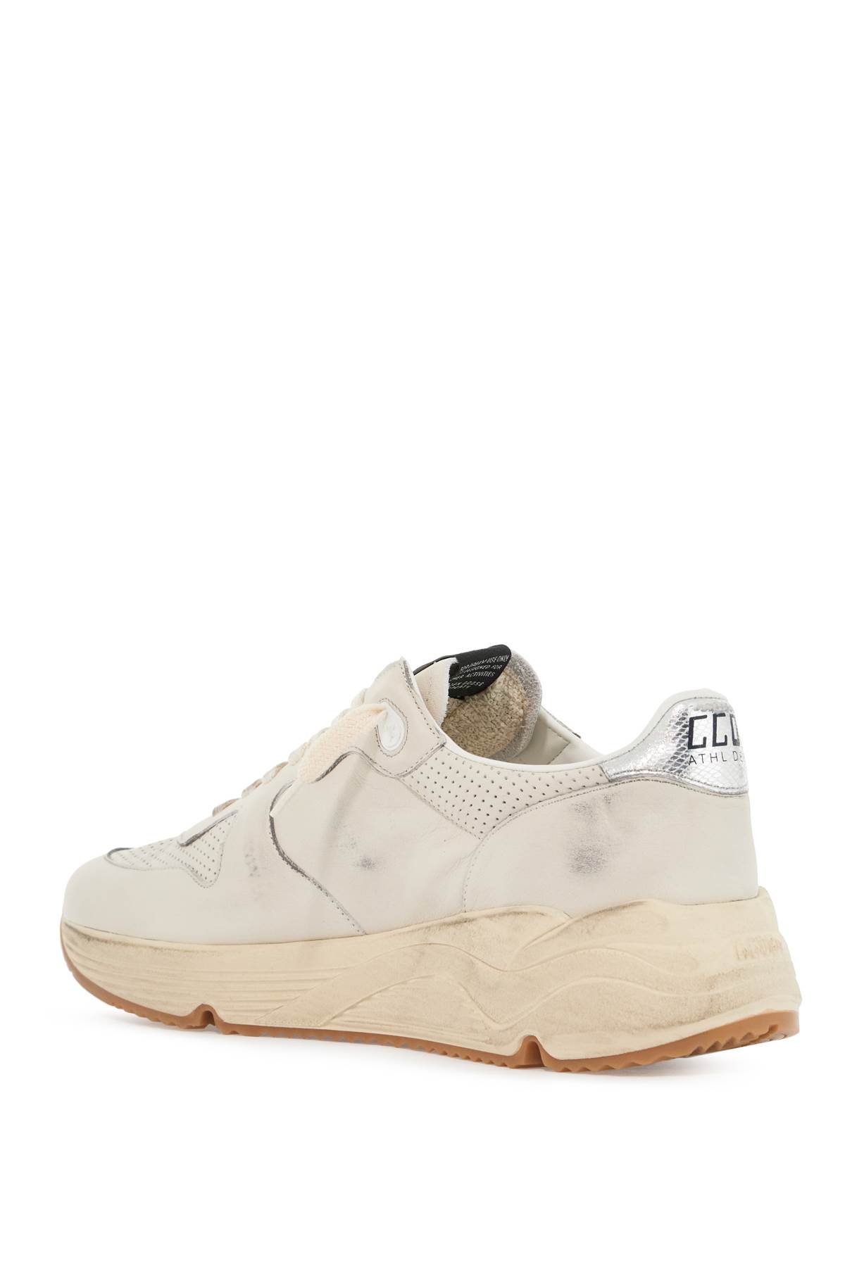 Shop Golden Goose Leather Sole Running Sneakers With In White/blue/silver