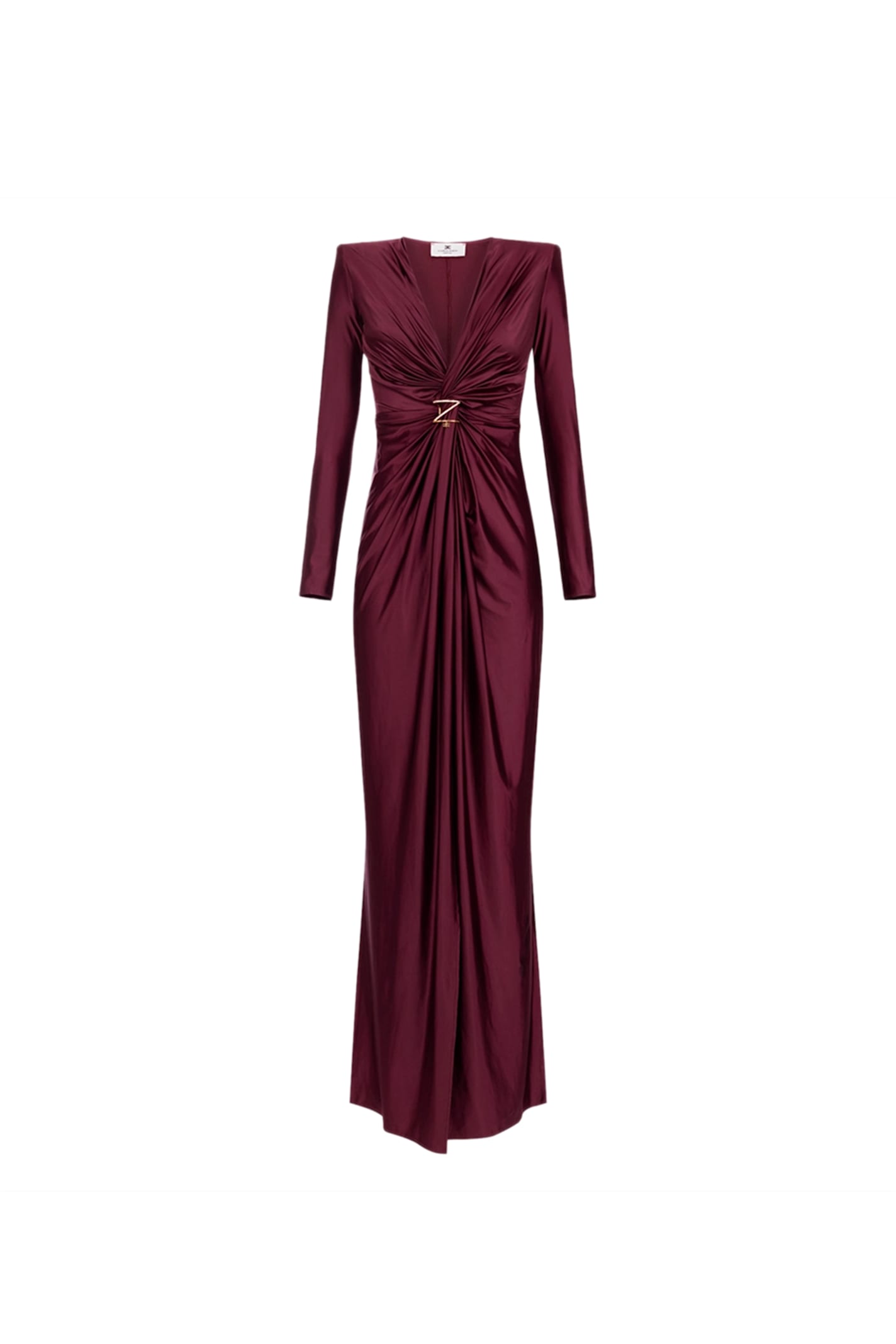 Shop Elisabetta Franchi Dress In Bordeaux