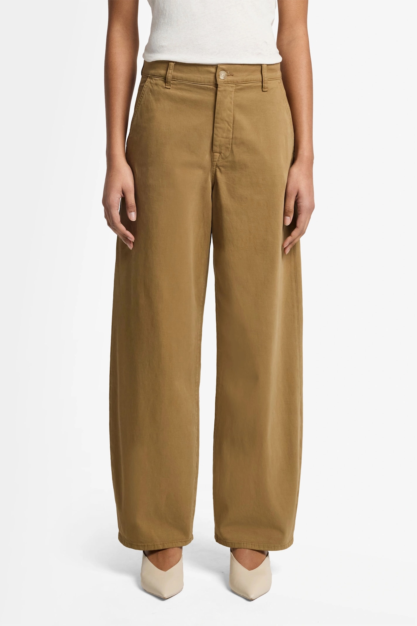 7 For All Mankind Bonnie Trouser Twill Sand Storm In Brown