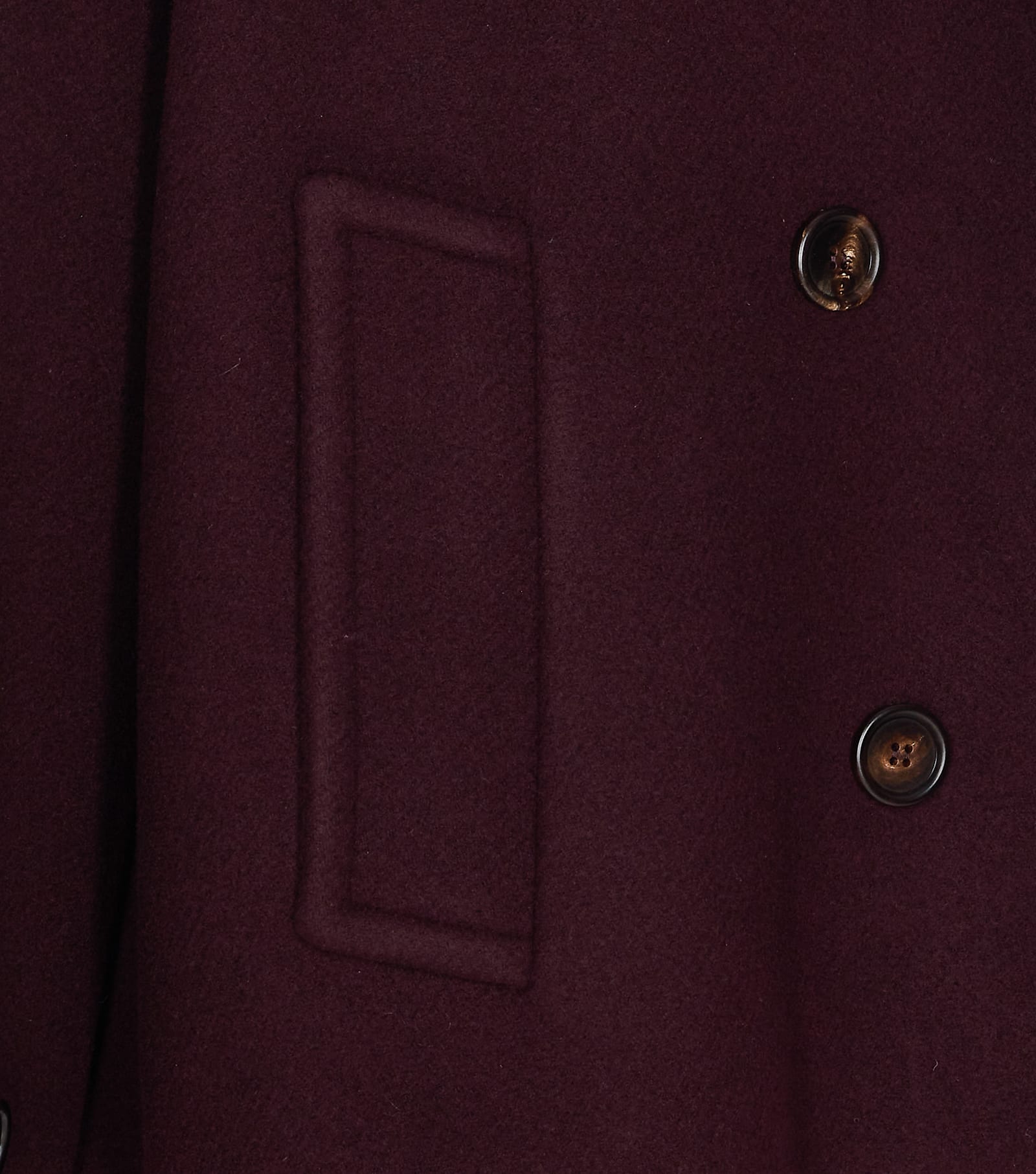 Chloé Women Violet Double-breasted Jacket With Wide Notched Revers And Dropped Shoulders In Wool Ble In Burgundy