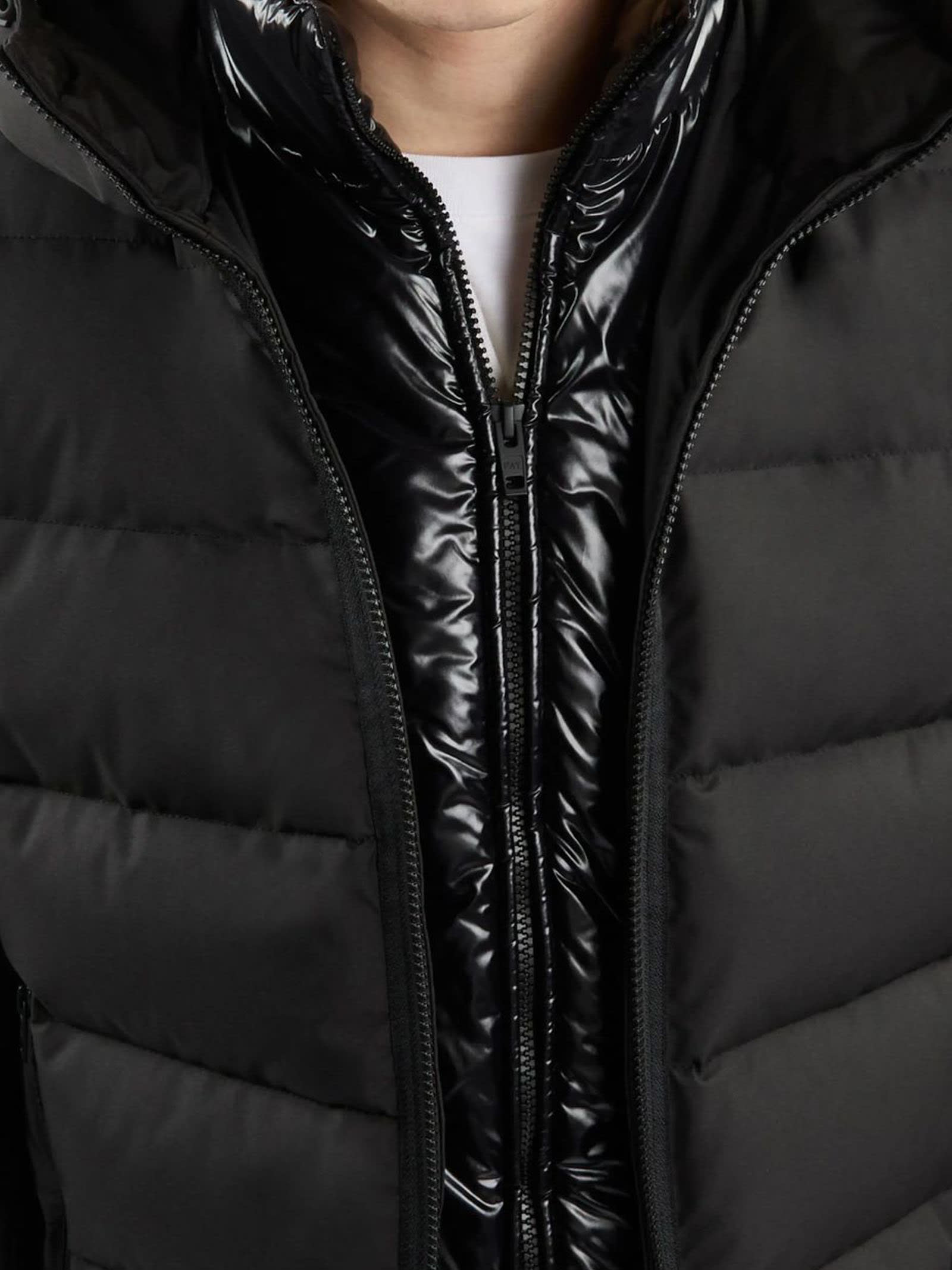 Shop Fay Double Front Down Jacket In Black