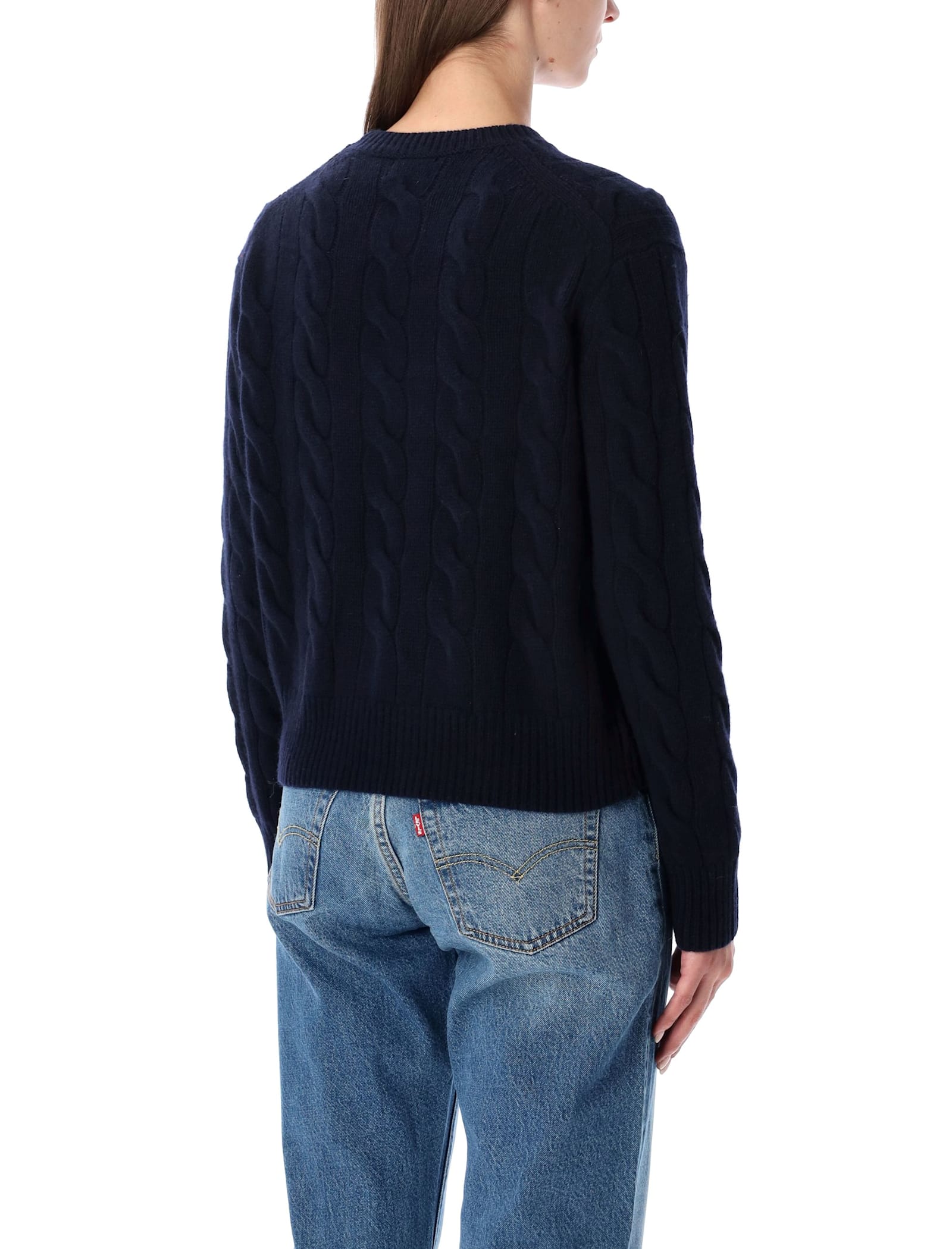 Polo Ralph Lauren Wool And Cashmere Cable-knit Sweater In Black
