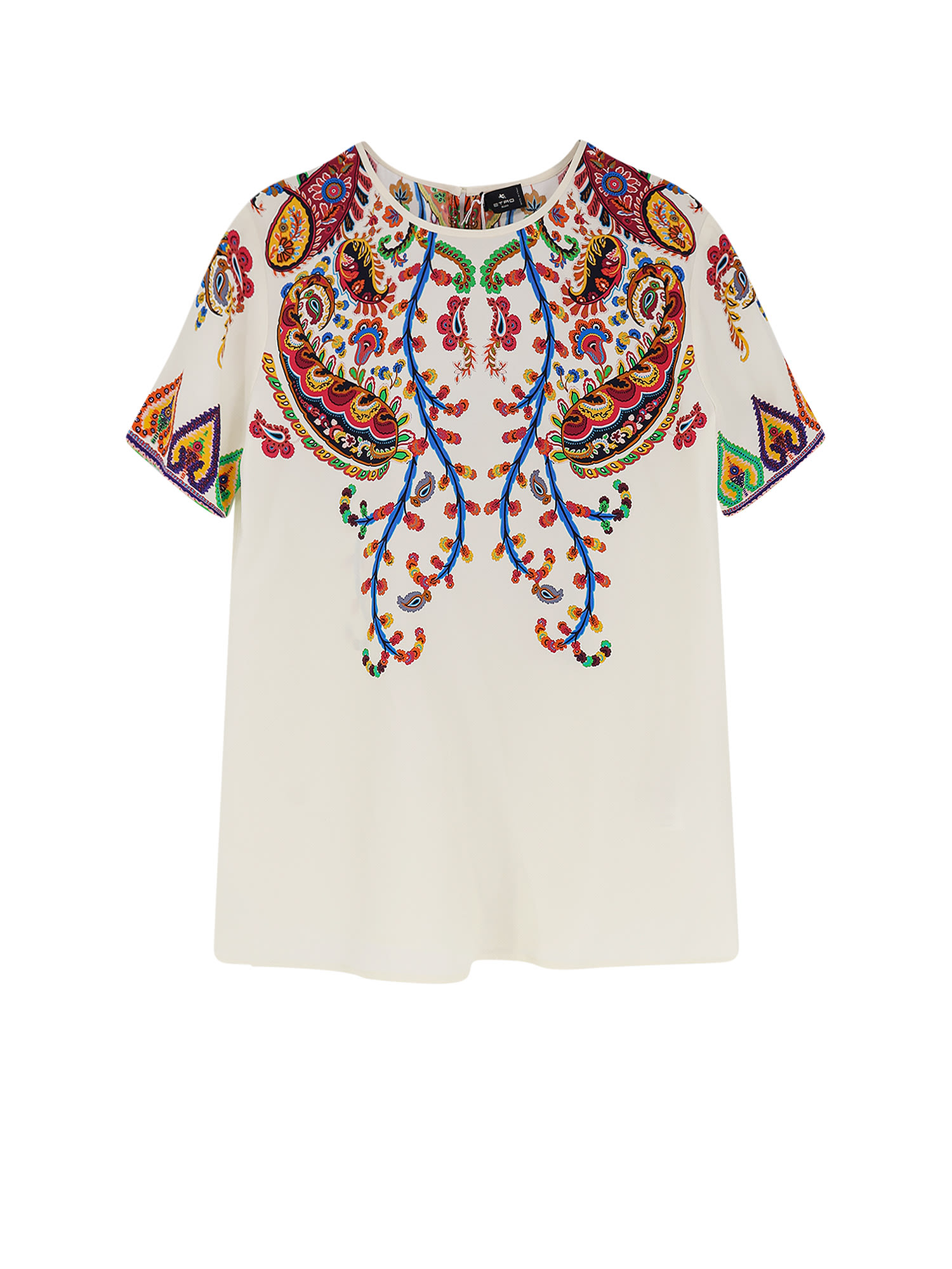 Etro Silk Top In Multi