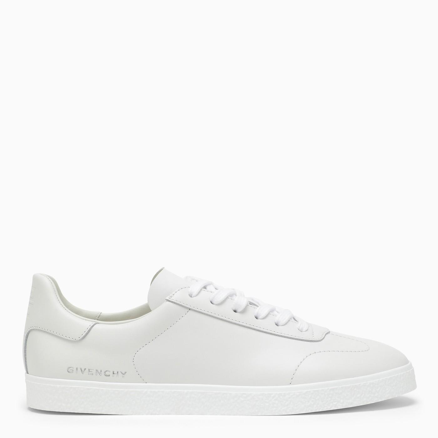 Shop Givenchy Town White Leather Trainer In Bianco