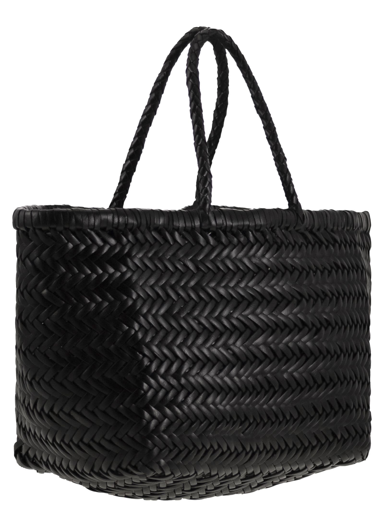 Dragon Diffusion Triple Jump Small - Woven Leather Bag In Black