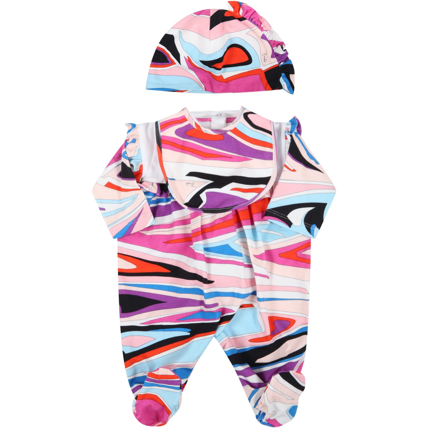 Emilio Pucci Multicolor Set For Baby Girl