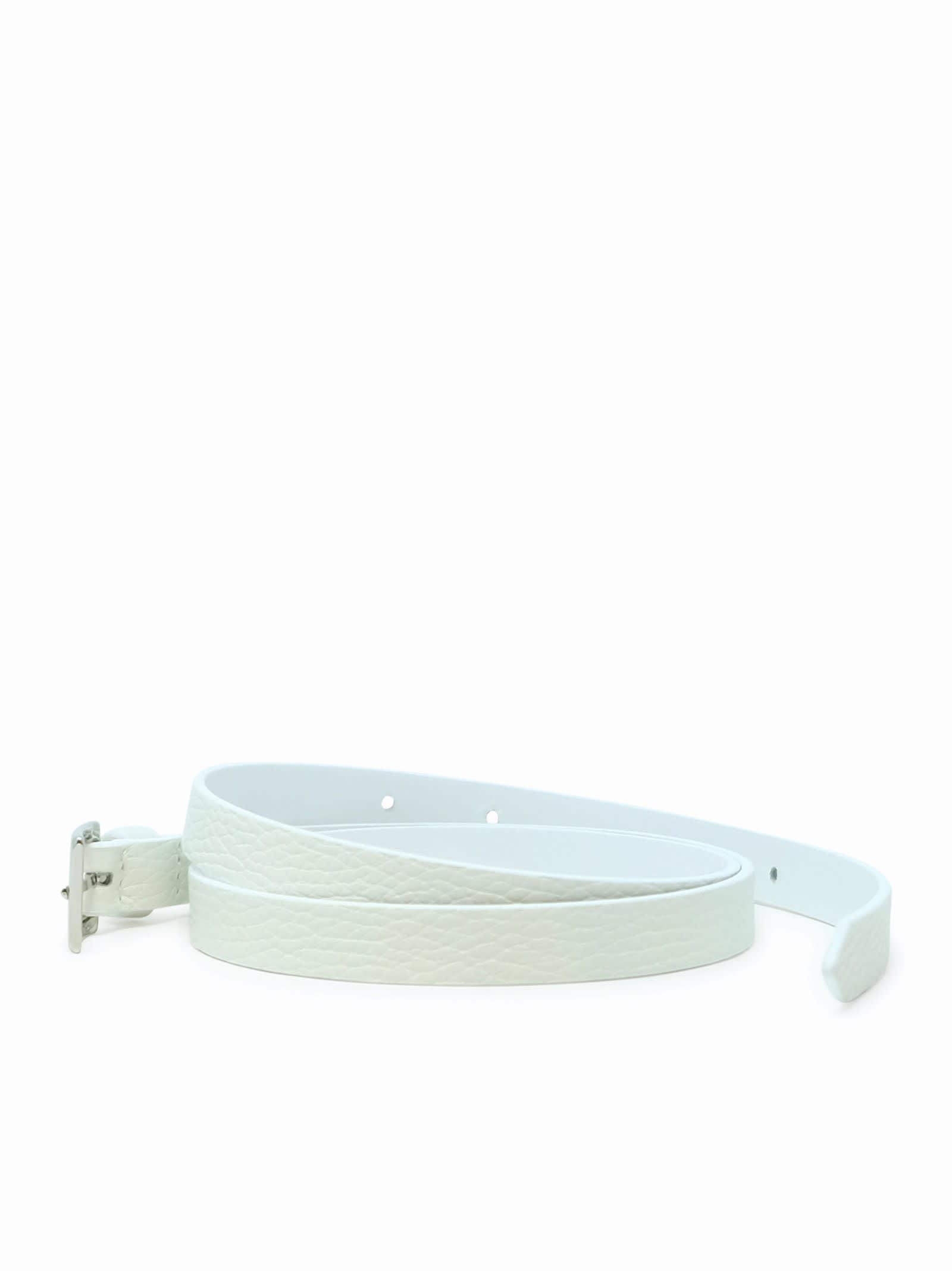 P.a.r.o.s.h Parosh Bobelt25 Ivory Leather Belt In Cream