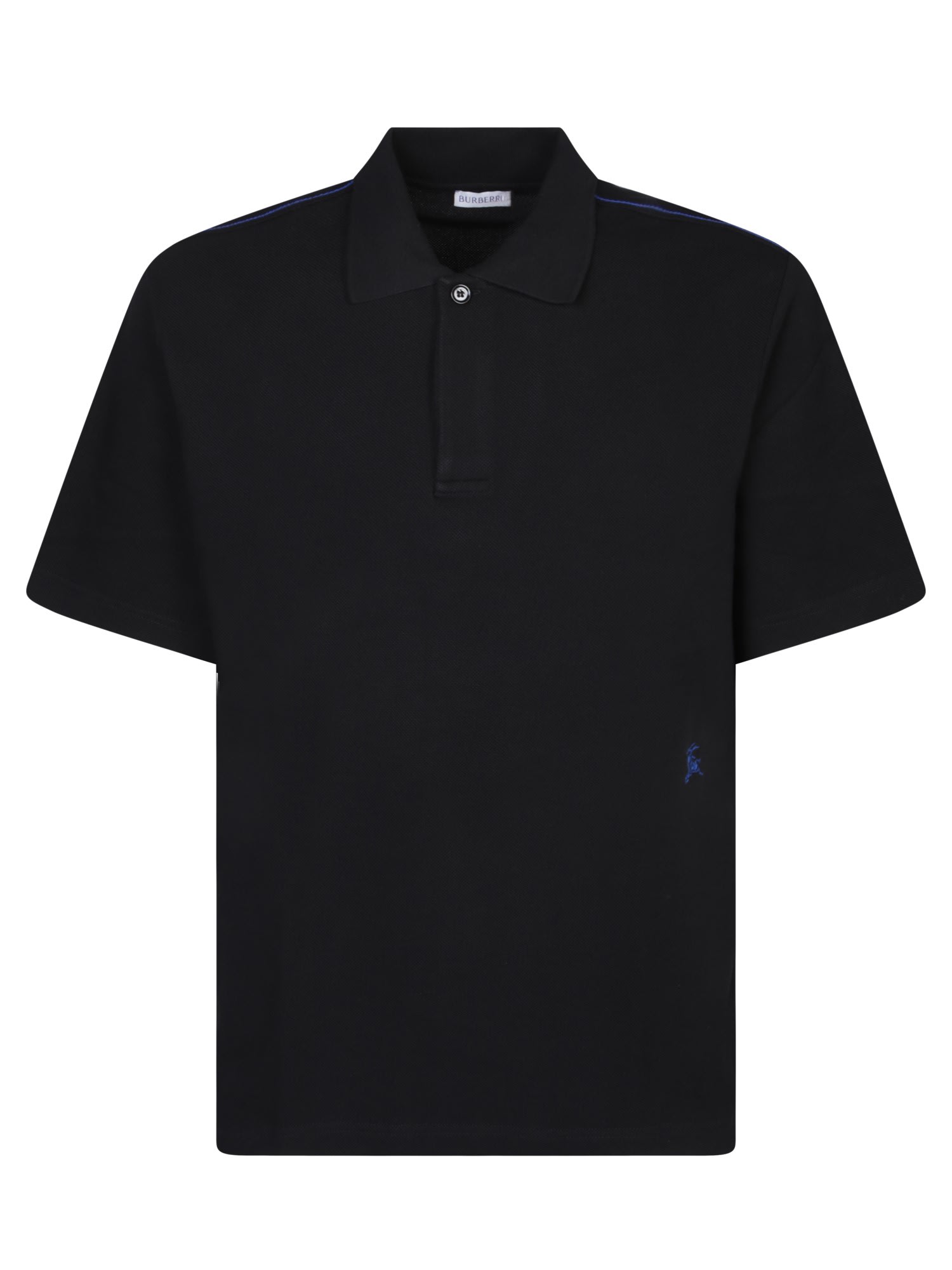 Shop Burberry Knight Black Polo Shirt