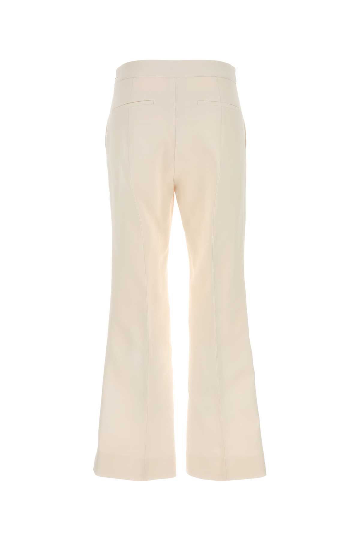 Gucci Ivory Silk Blend Pants For Women In Offwhite