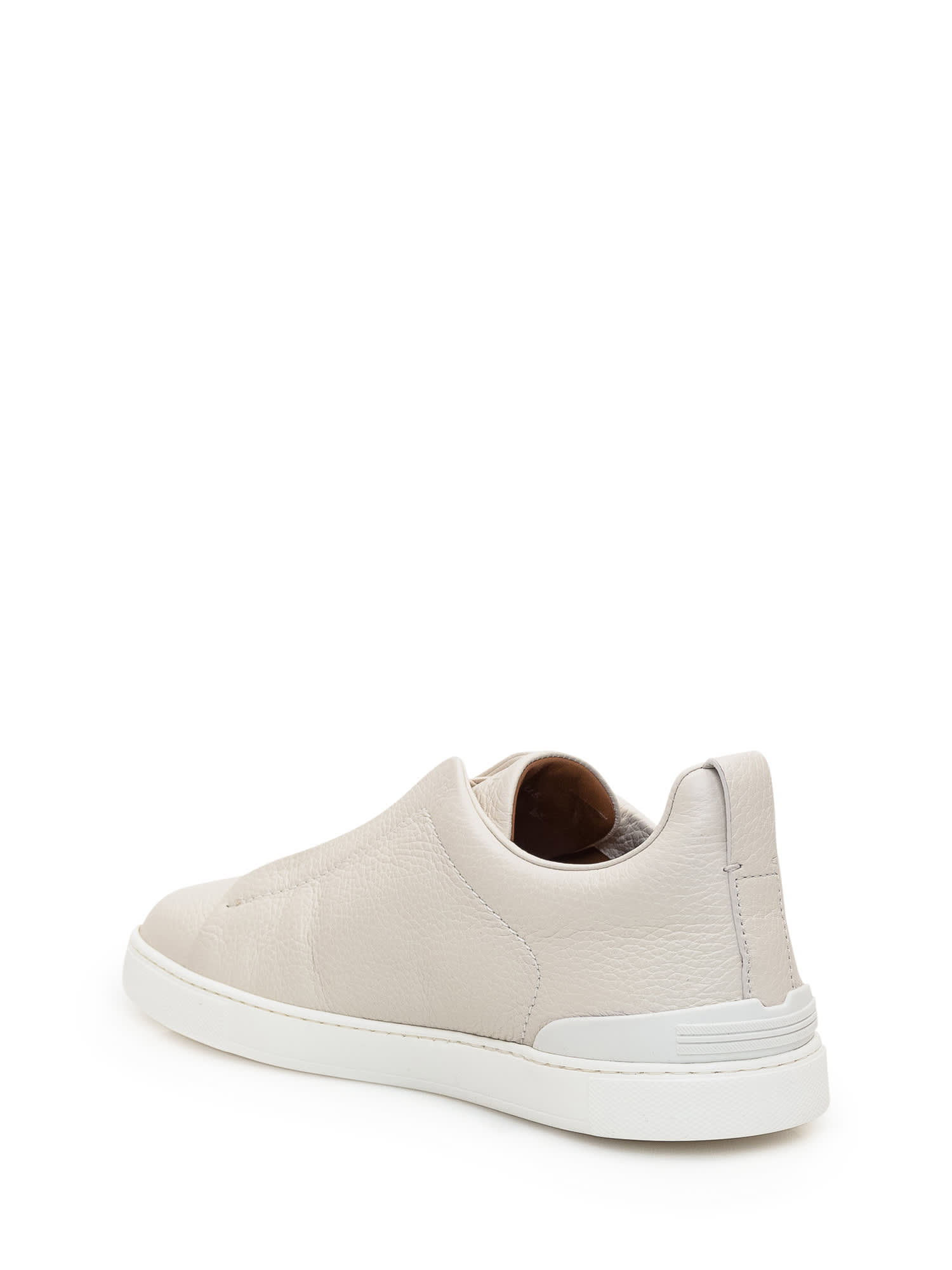 Shop Zegna Triple Stitch Sneakers In Panna