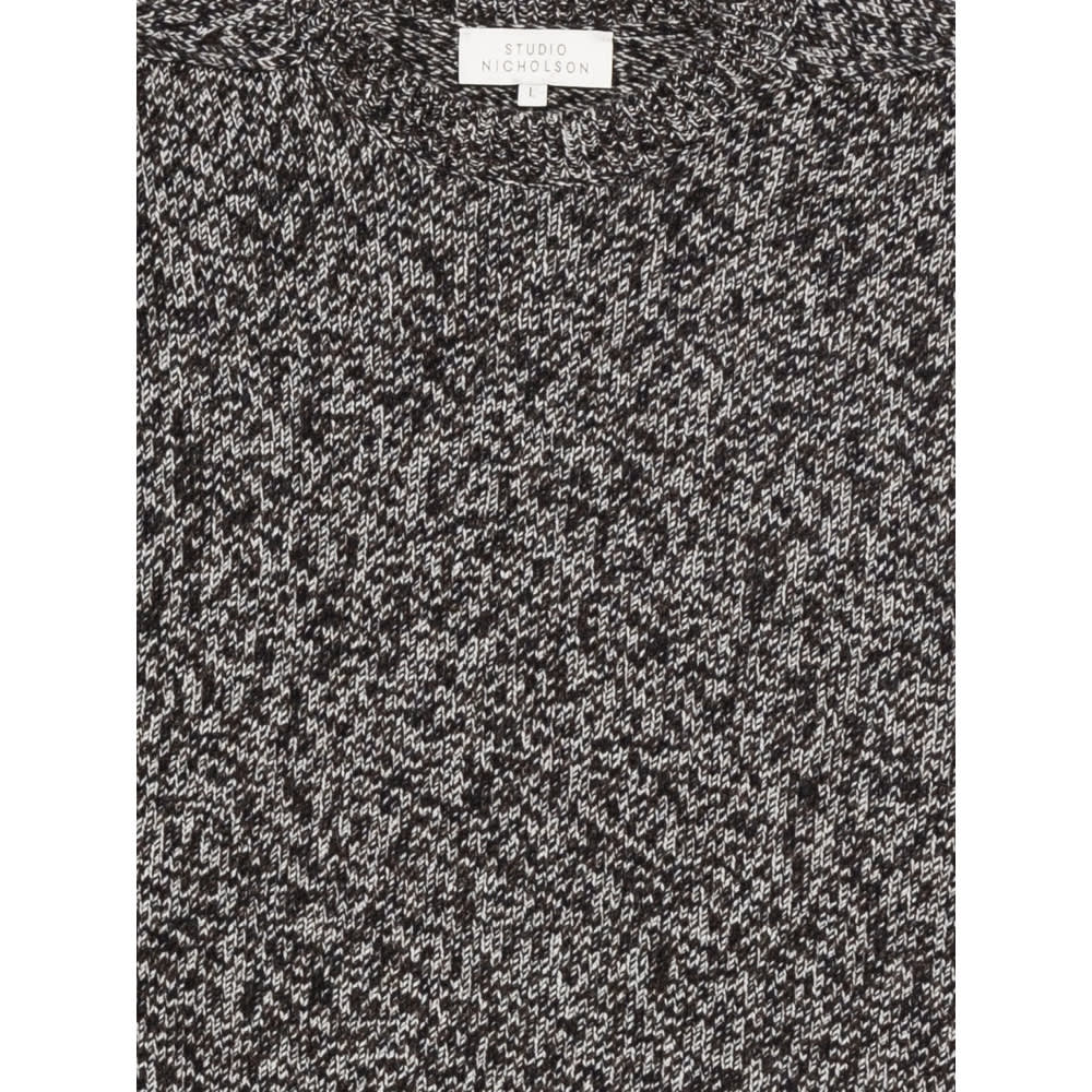 Studio Nicholson Textured Knit Long Sleeve Sweater In Gray