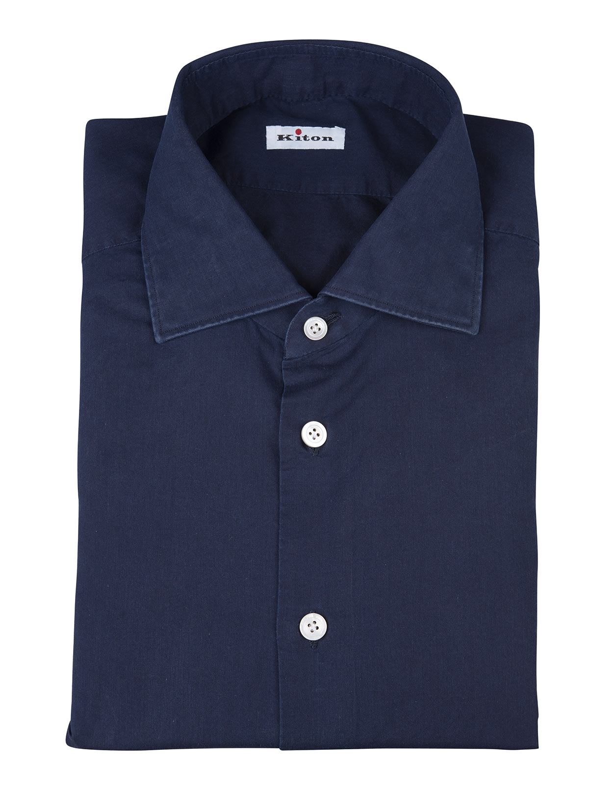 Kiton Man Navy Blue Cotton Shirt