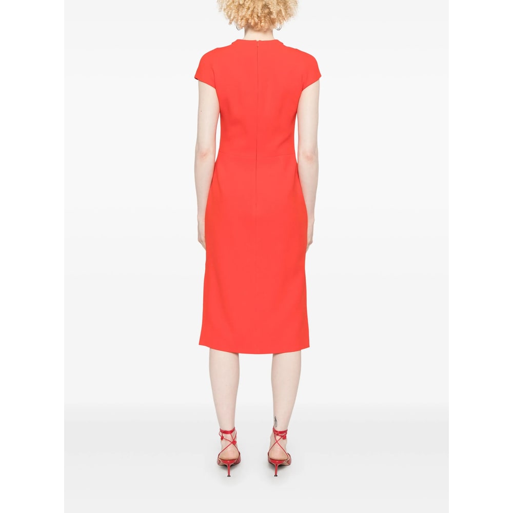 David Koma Cady Midi Dress In Orange
