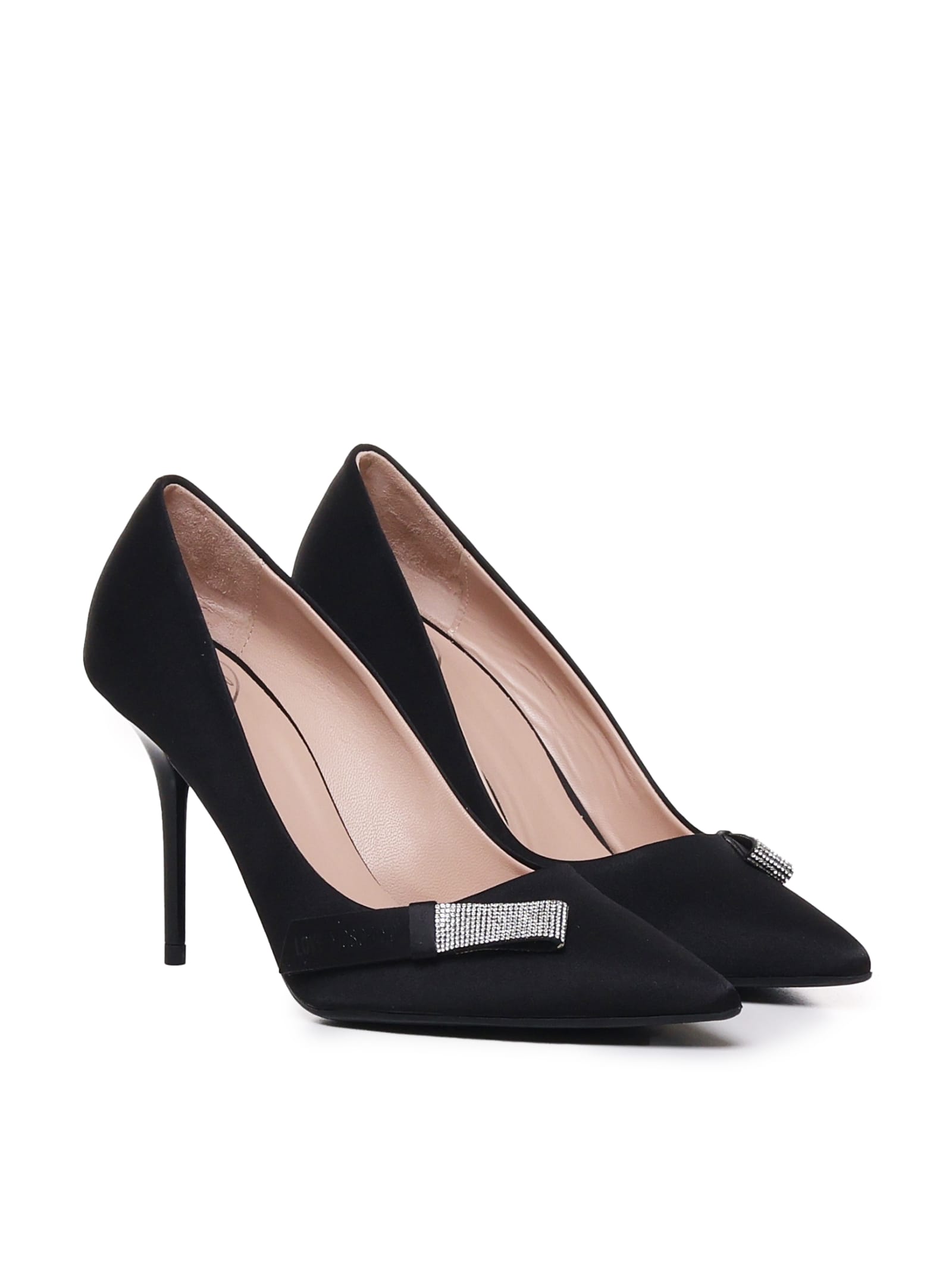 Shop Love Moschino Pumps In Satin In Black