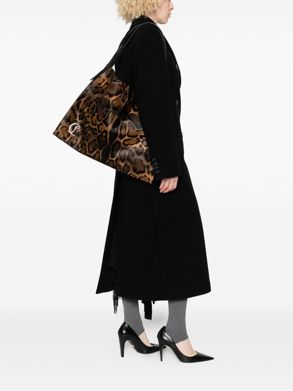 Christian Louboutin Baggy Leather Shoulder Bag In Brown