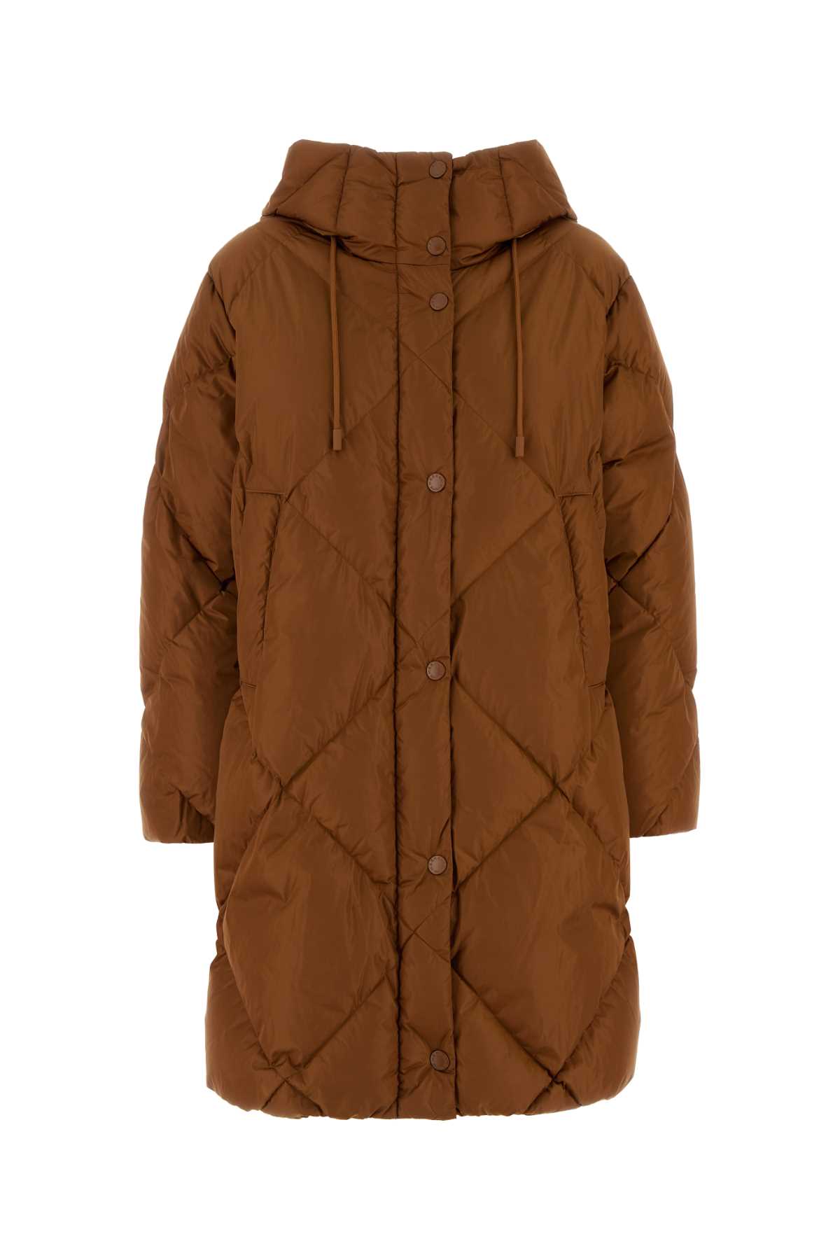 Weekend Max Mara Guelfo Quilted Hooded Puffer Coat In Brown