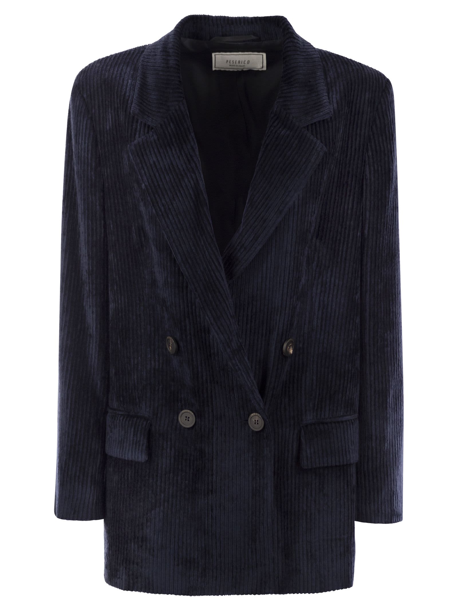 Velvet Double-breasted Blazer