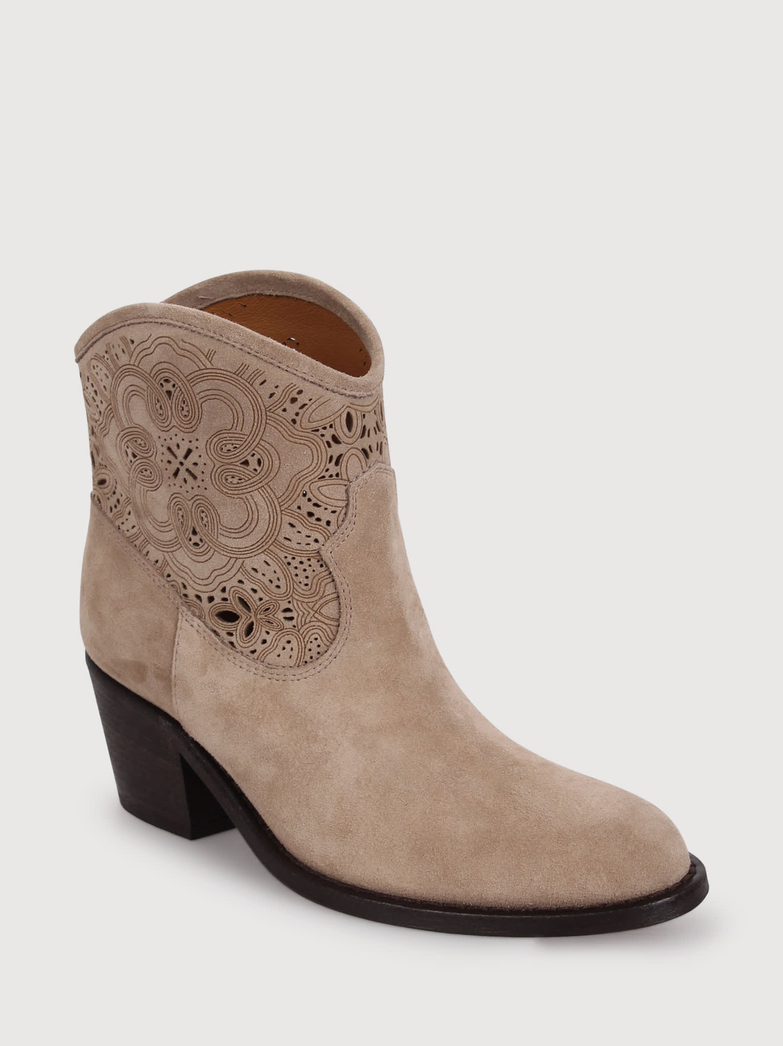 Shop Via Roma 15 Perforated Boot With Internal Wedge