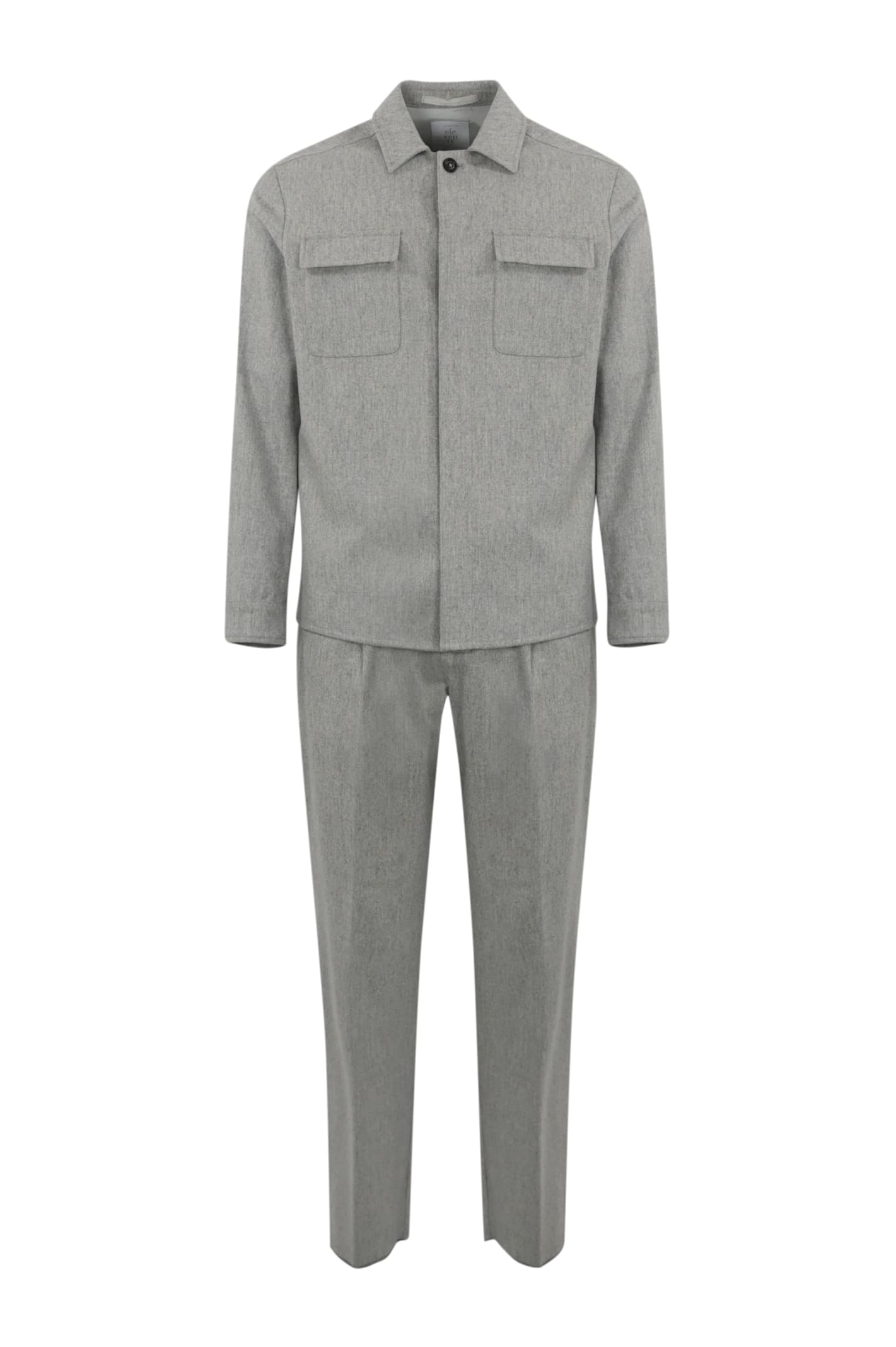 Eleventy Single-breasted Wool Suit In Grey